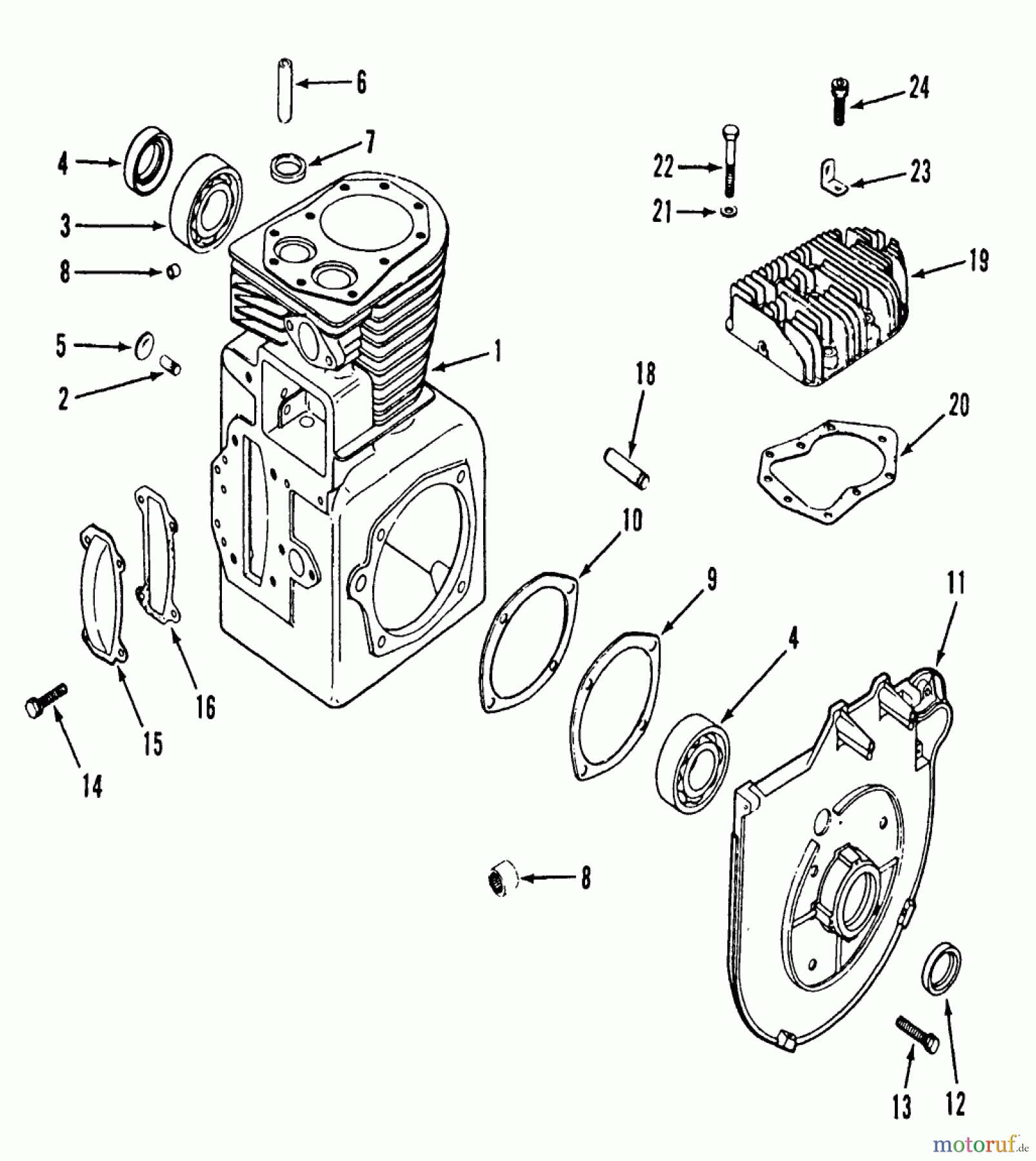 Toro Neu Mowers, Lawn & Garden Tractor Seite 2 R1-16O801 (316-8) - Toro 316-8 Garden Tractor, 1990 KOHLER CRANKCASE & CYLINDER HEAD