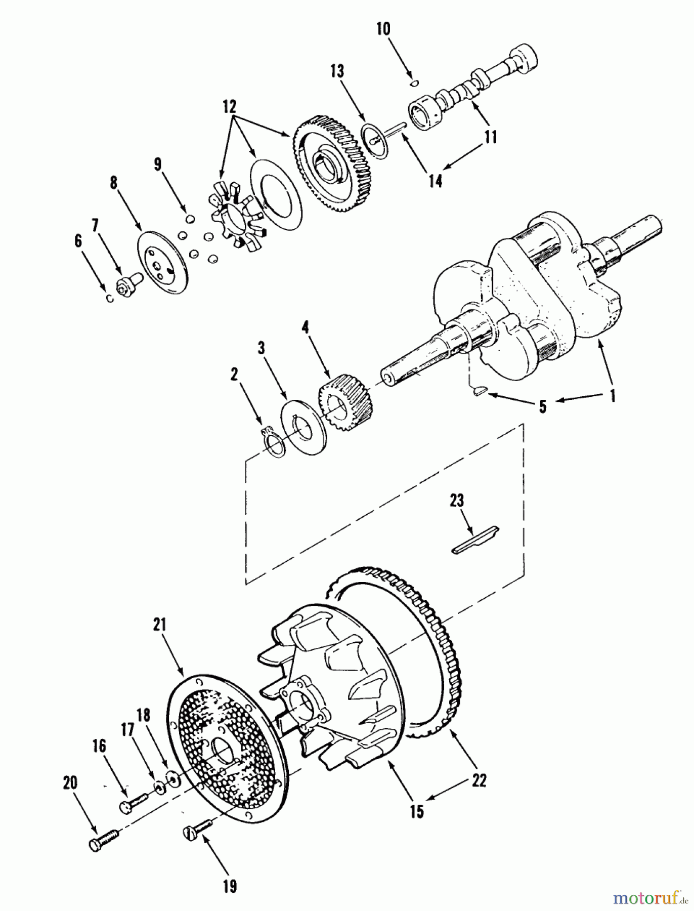 Toro Neu Mowers, Lawn & Garden Tractor Seite 2 R1-16O801 (316-8) - Toro 316-8 Garden Tractor, 1990 ONAN CRANKSHAFT, CAMSHAFT, FLYWHEEL