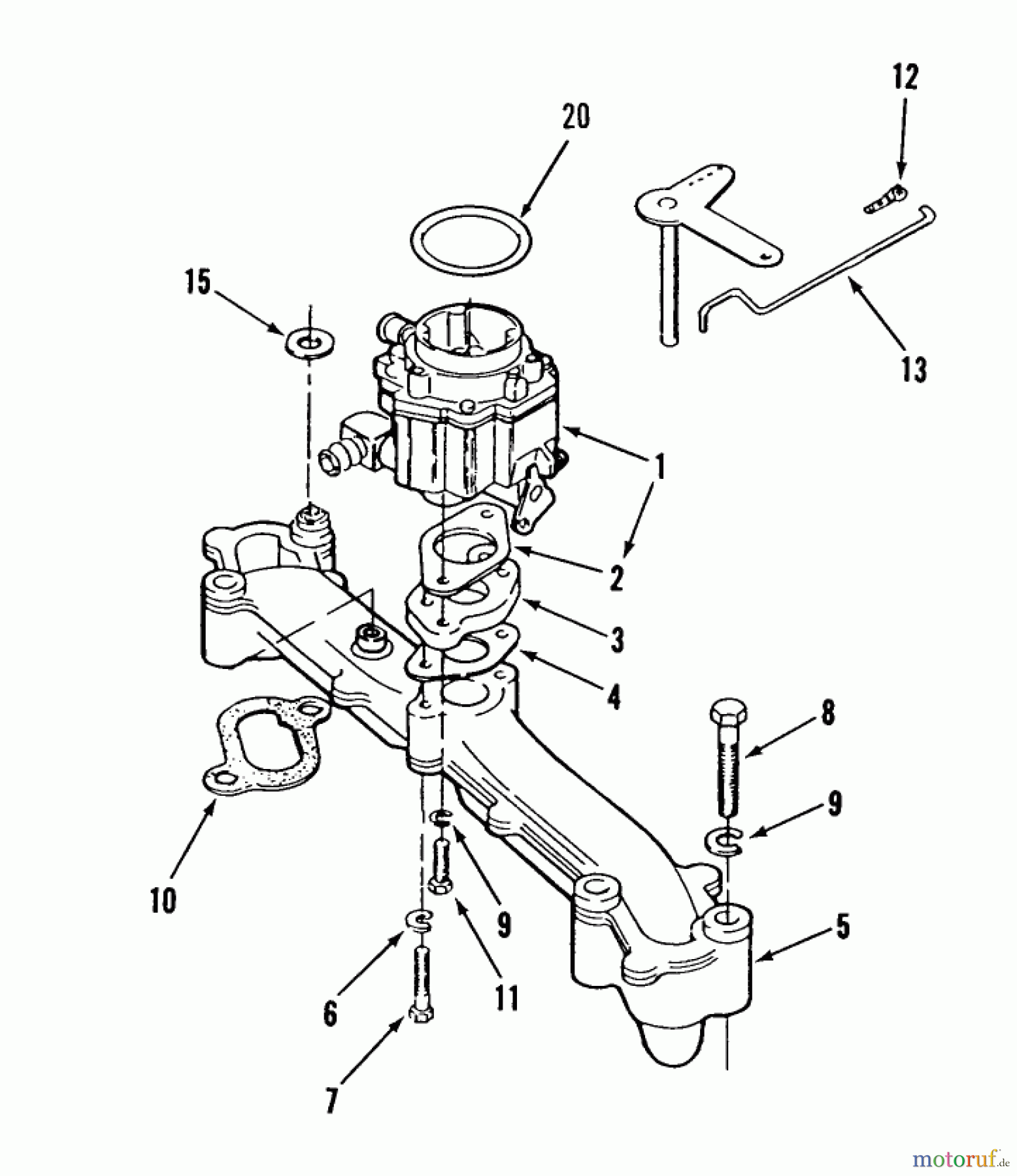 Toro Neu Mowers, Lawn & Garden Tractor Seite 2 B1-16O802 (316-8) - Toro 316-8 Garden Tractor, 1989 ONAN INTAKE MANIFOLD