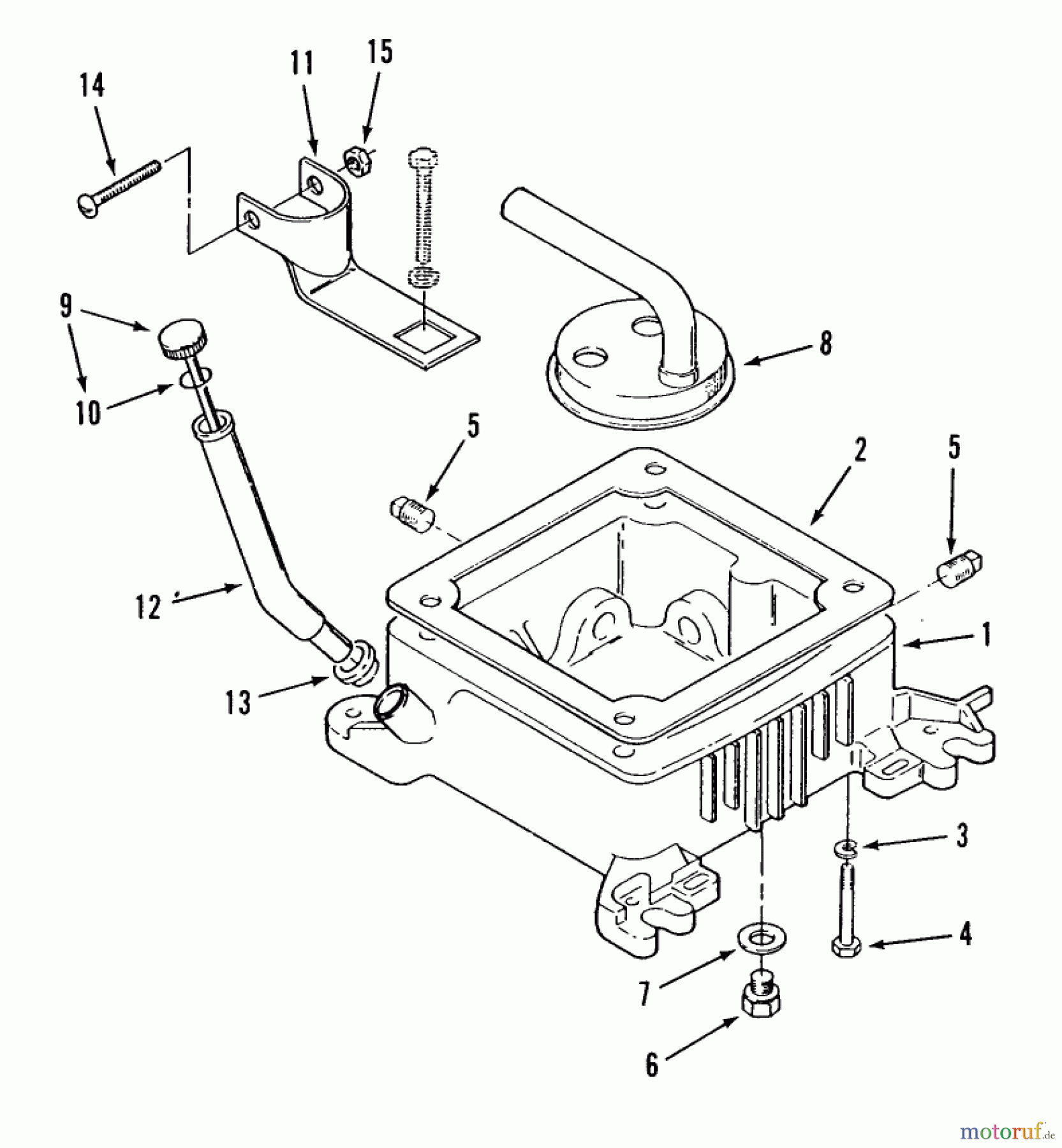 Toro Neu Mowers, Lawn & Garden Tractor Seite 2 B1-16O802 (316-8) - Toro 316-8 Garden Tractor, 1989 ONAN OIL BASE FILL TUBE AND BRACKET