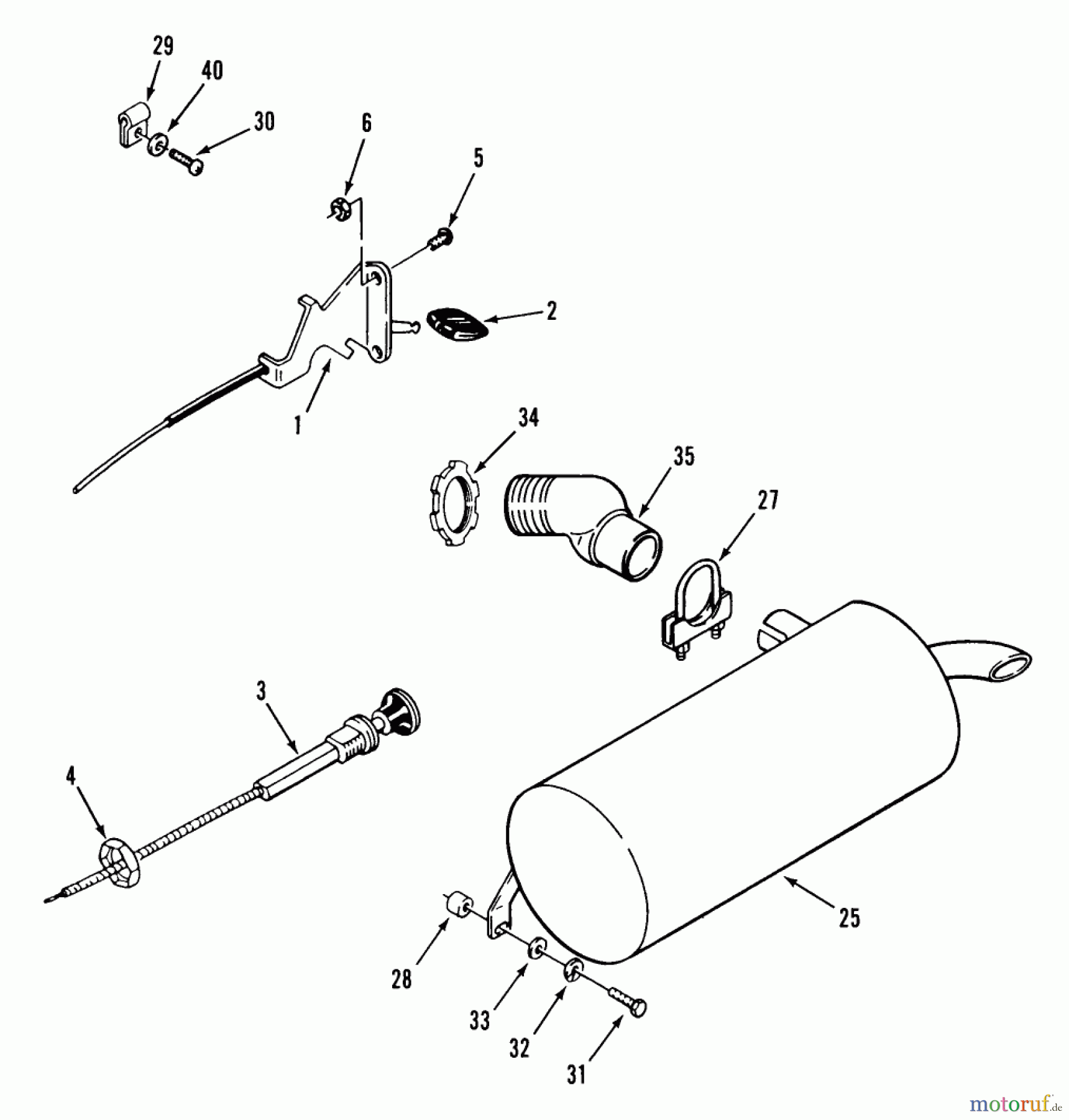 Toro Neu Mowers, Lawn & Garden Tractor Seite 2 R1-16O801 (316-8) - Toro 316-8 Garden Tractor, 1990 THROTTLE CHOKE & EXHAUST