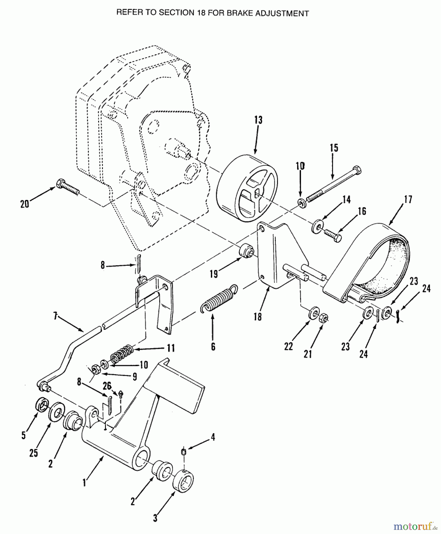 Toro Neu Mowers, Lawn & Garden Tractor Seite 2 E1-18OE01 (518-HE) - Toro 518-HE Automatic Garden Tractor, 1988 CLUTCH, BRAKE & SPEED CONTROL LINKAGE #2
