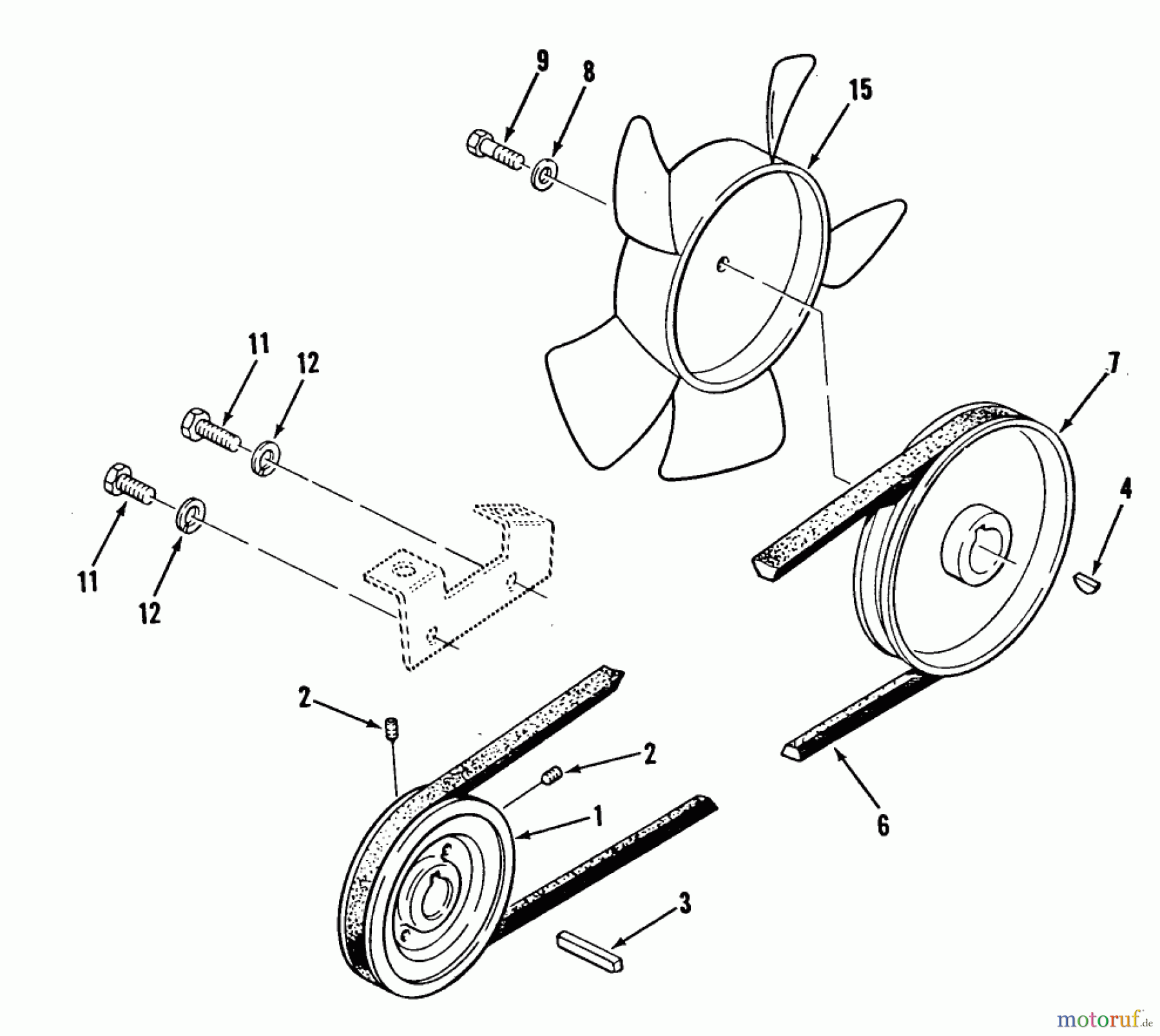  Toro Neu Mowers, Lawn & Garden Tractor Seite 2 E1-18OE01 (518-HE) - Toro 518-HE Automatic Garden Tractor, 1988 DRIVE BELT AND PULLEYS