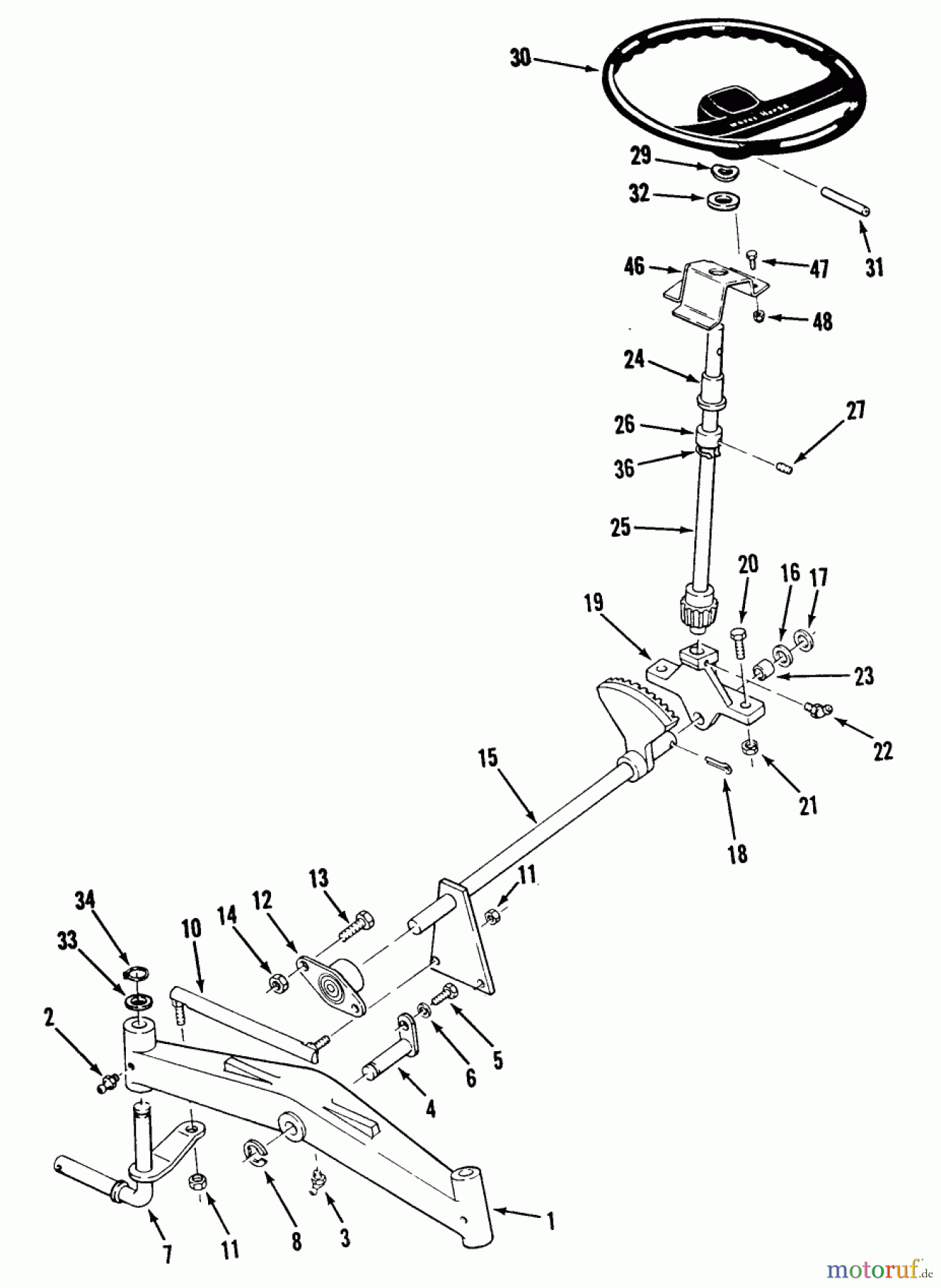  Toro Neu Mowers, Lawn & Garden Tractor Seite 2 E1-18OE01 (518-HE) - Toro 518-HE Automatic Garden Tractor, 1988 FRONT AXLE AND STEERING