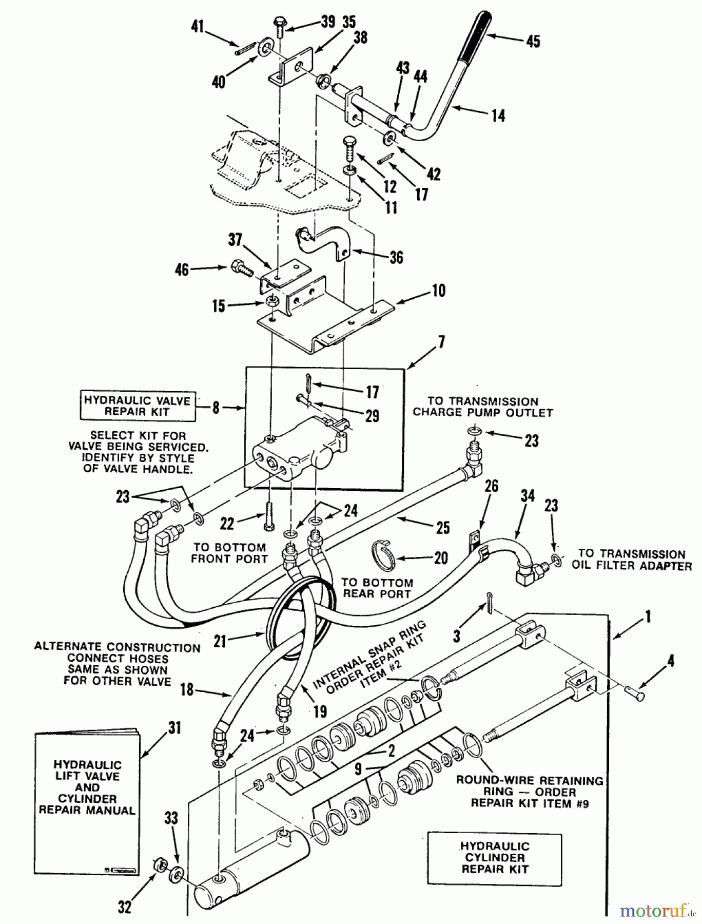 Toro Neu Mowers, Lawn & Garden Tractor Seite 2 E1-18OE01 (518-HE) - Toro 518-HE Automatic Garden Tractor, 1988 HYDRAULIC SYSTEM