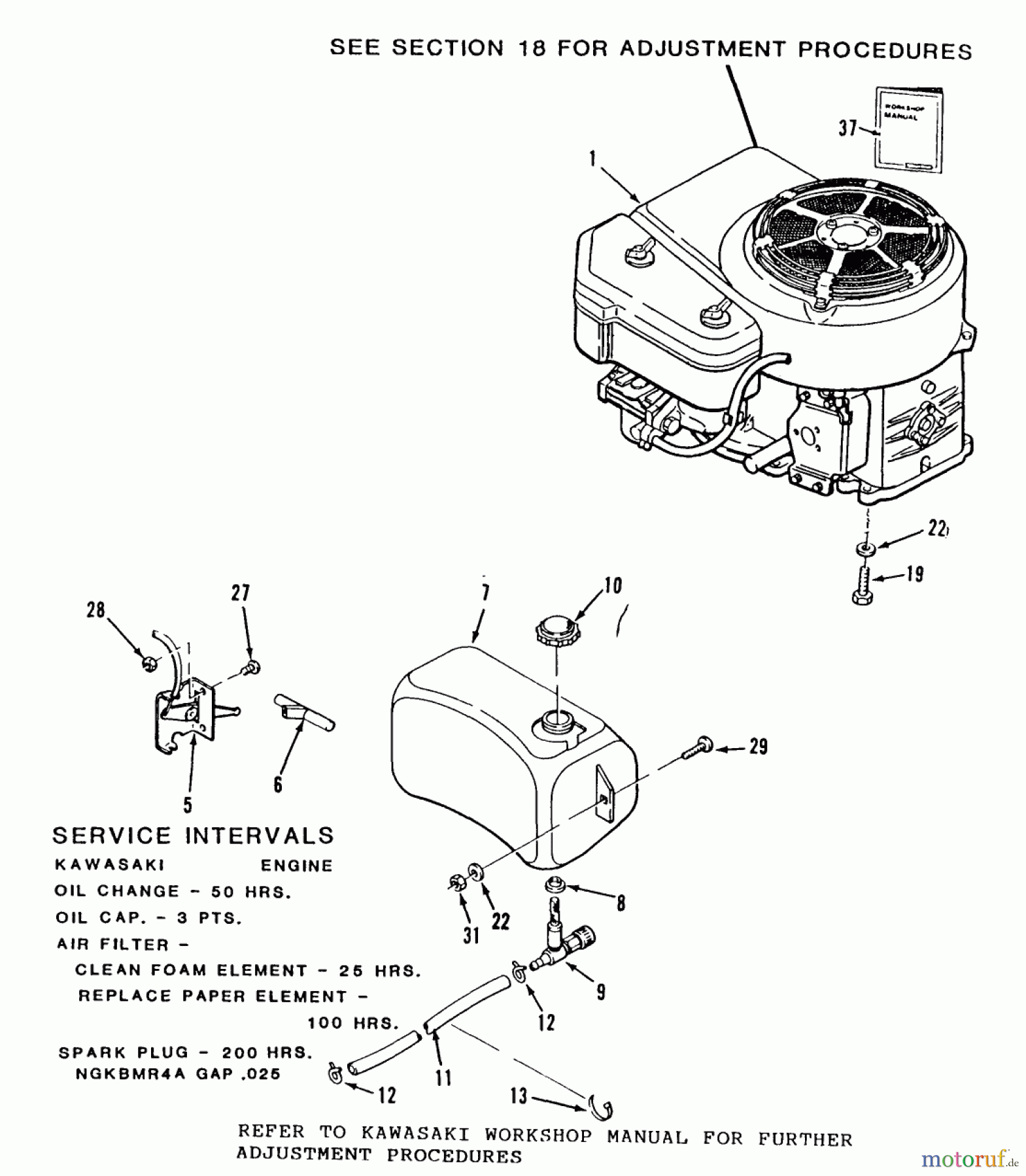  Toro Neu Mowers, Lawn & Garden Tractor Seite 2 E2-12K501 (212-5) - Toro 212-5 Tractor, 1988 ENGINE, FUEL & EXHAUXT SYSTEMS