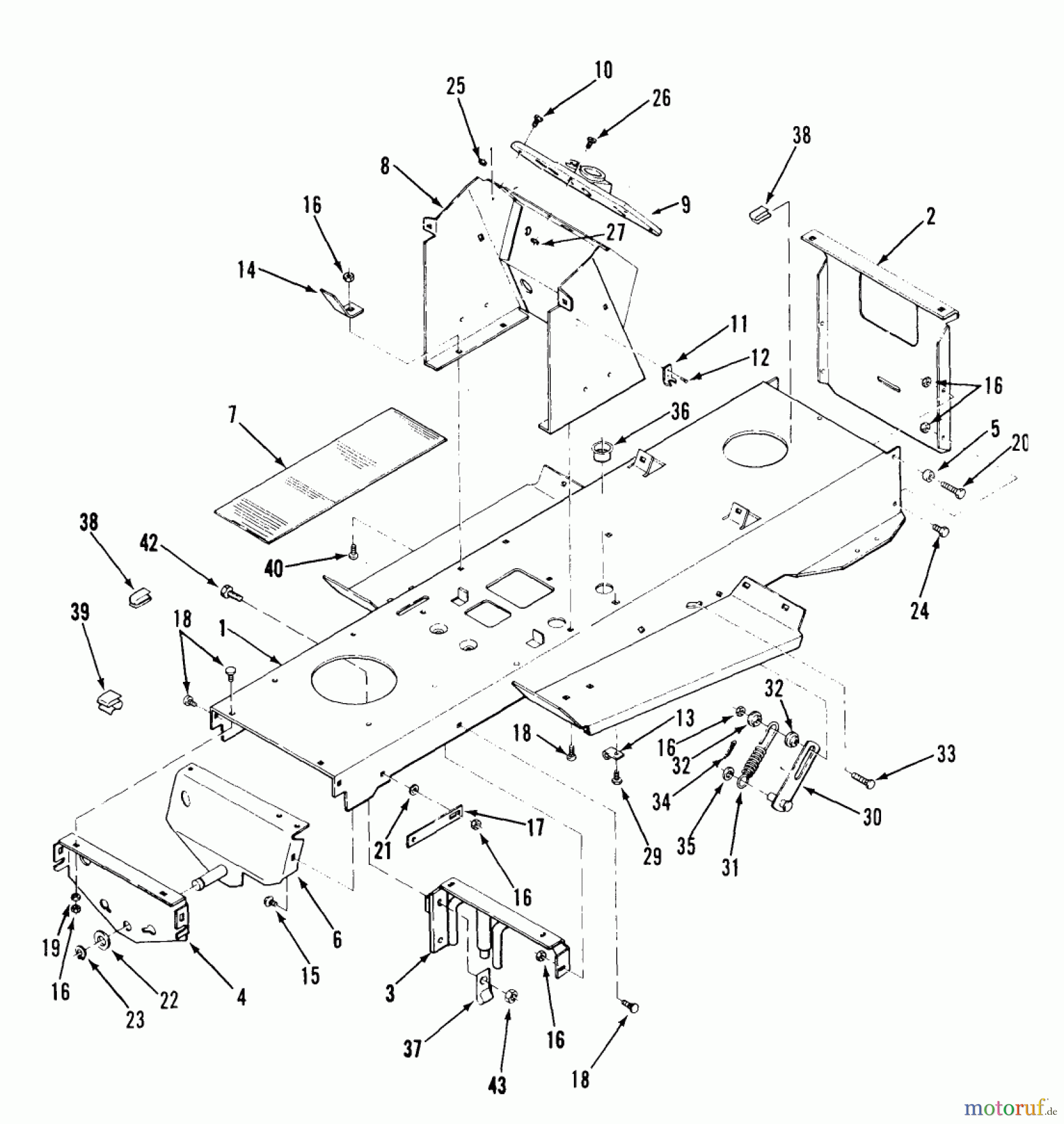  Toro Neu Mowers, Lawn & Garden Tractor Seite 2 E2-12K501 (212-5) - Toro 212-5 Tractor, 1988 FRAME, SHEET METAL AND COVERS #1