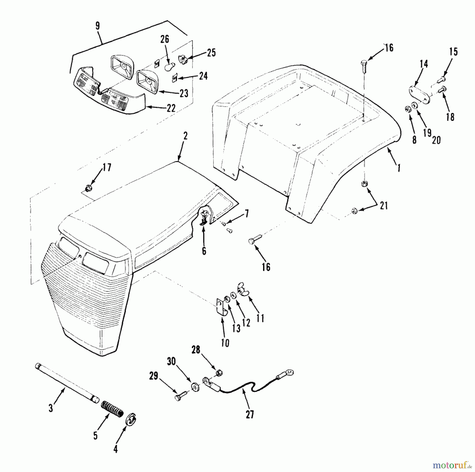  Toro Neu Mowers, Lawn & Garden Tractor Seite 2 E2-12K501 (212-5) - Toro 212-5 Tractor, 1988 FRAME, SHEET METAL AND COVERS #2