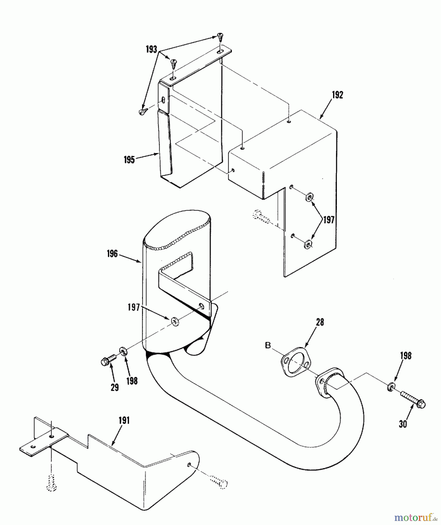Toro Neu Mowers, Lawn & Garden Tractor Seite 2 E2-12K501 (212-5) - Toro 212-5 Tractor, 1988 MUFFLER AND EXHAUST