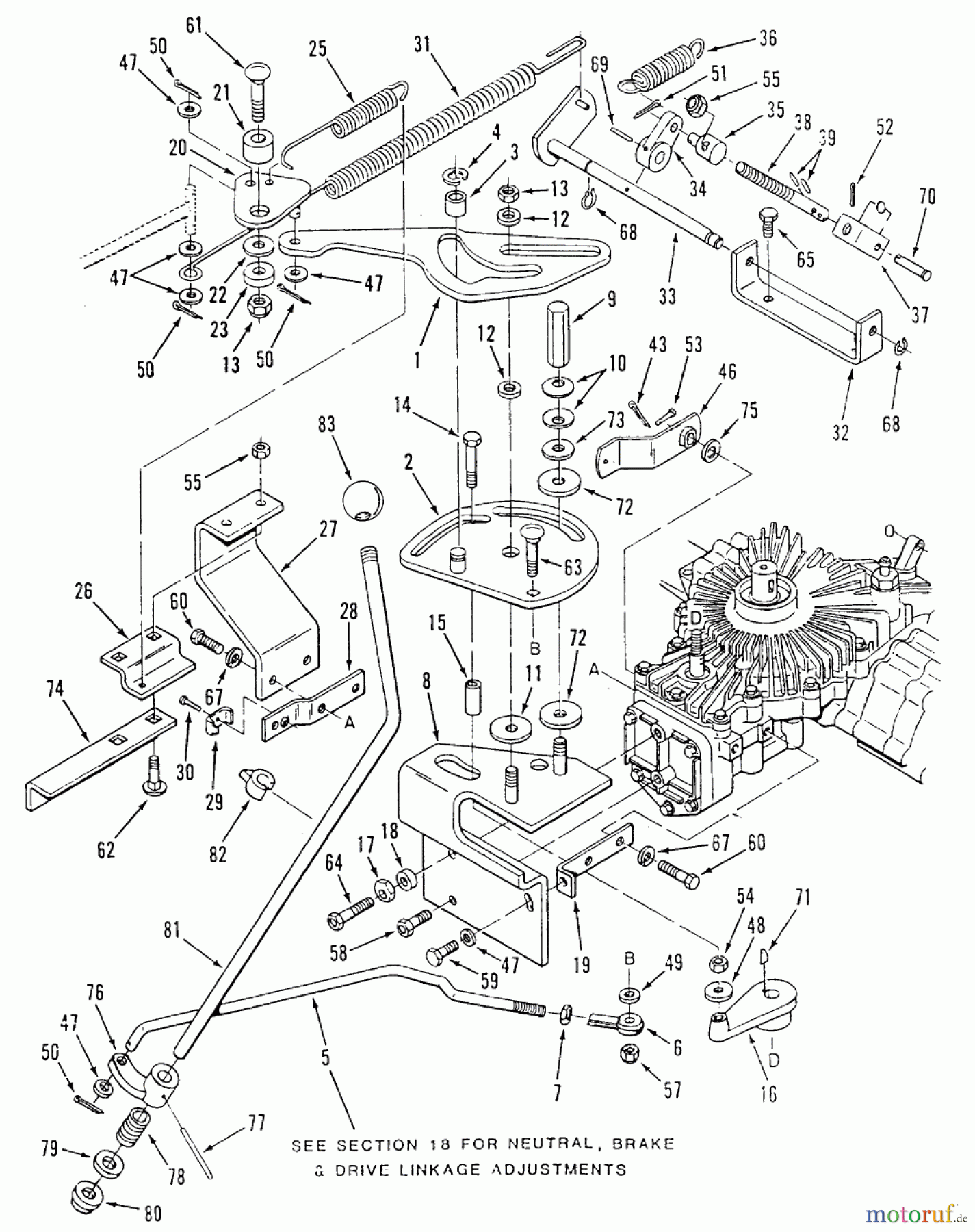 Toro Neu Mowers, Lawn & Garden Tractor Seite 2 R2-12K501 (212-5) - Toro 212-5 Tractor, 1989 HYDROSTATIC TRANSAXLE-CONTROL LINKAGE