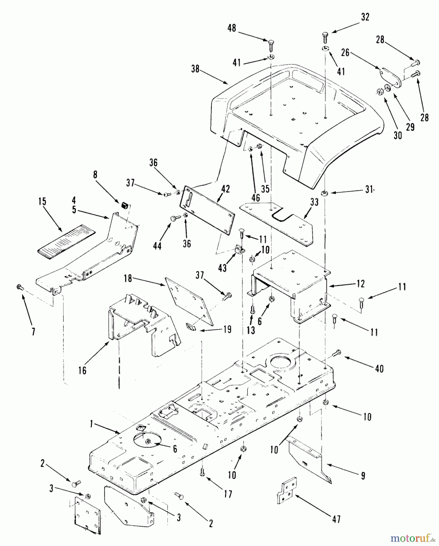 Toro Neu Mowers, Lawn & Garden Tractor Seite 2 E2-17K501 (227-5) - Toro 227-5 Tractor, 1988 FRAME, SHEET METAL AND COVERS #2
