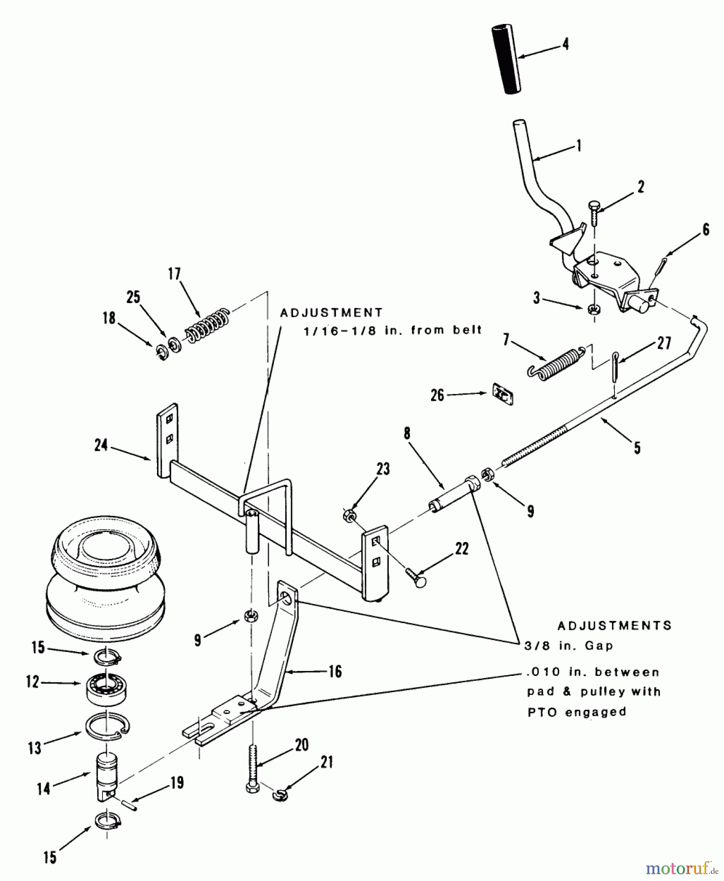  Toro Neu Mowers, Lawn & Garden Tractor Seite 2 E2-17K502 (227-5) - Toro 227-5 Tractor, 1989 PTO CLUTCH
