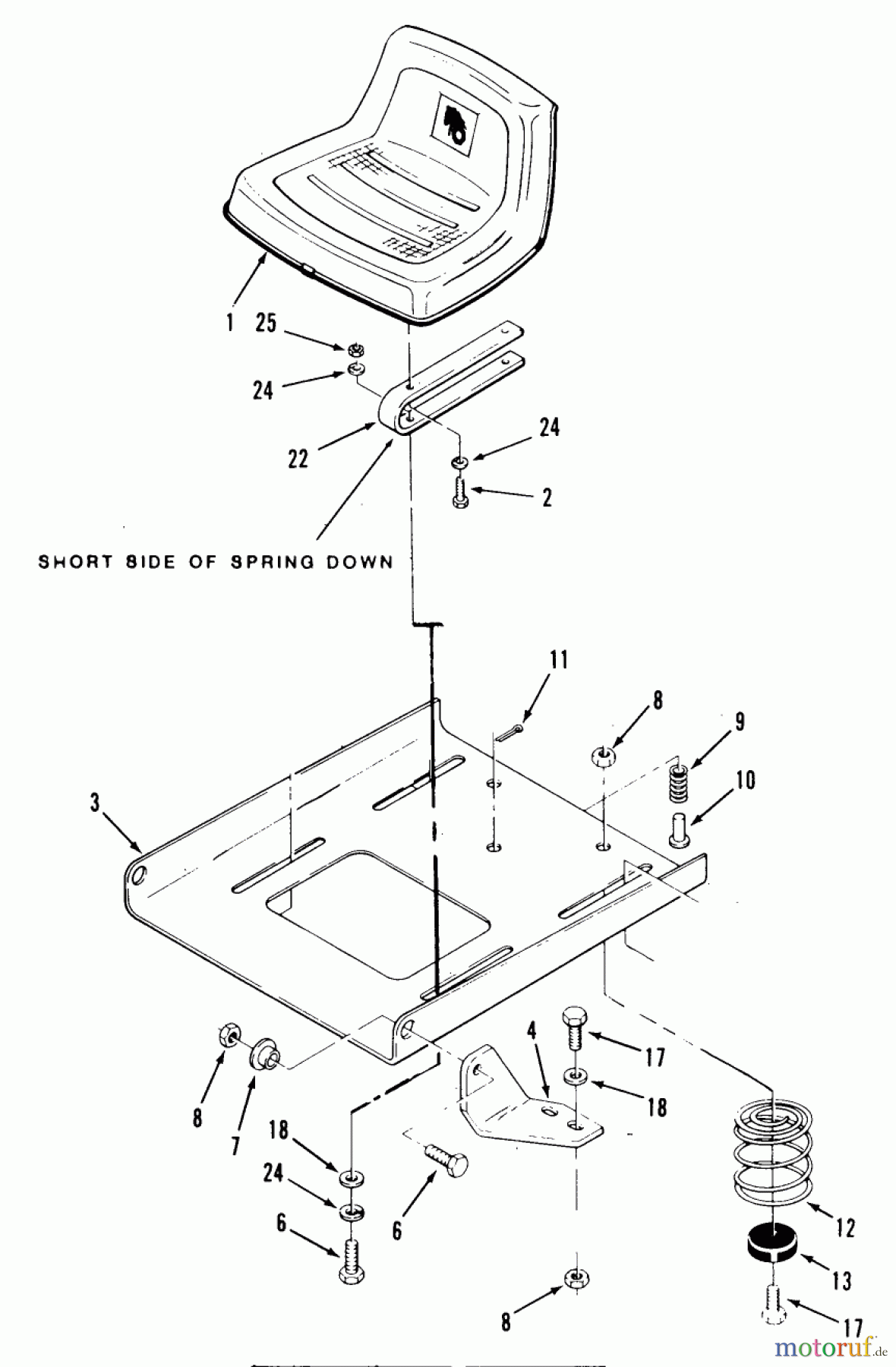  Toro Neu Mowers, Lawn & Garden Tractor Seite 2 E2-17K502 (227-5) - Toro 227-5 Tractor, 1989 SEAT AND SUSPENSION