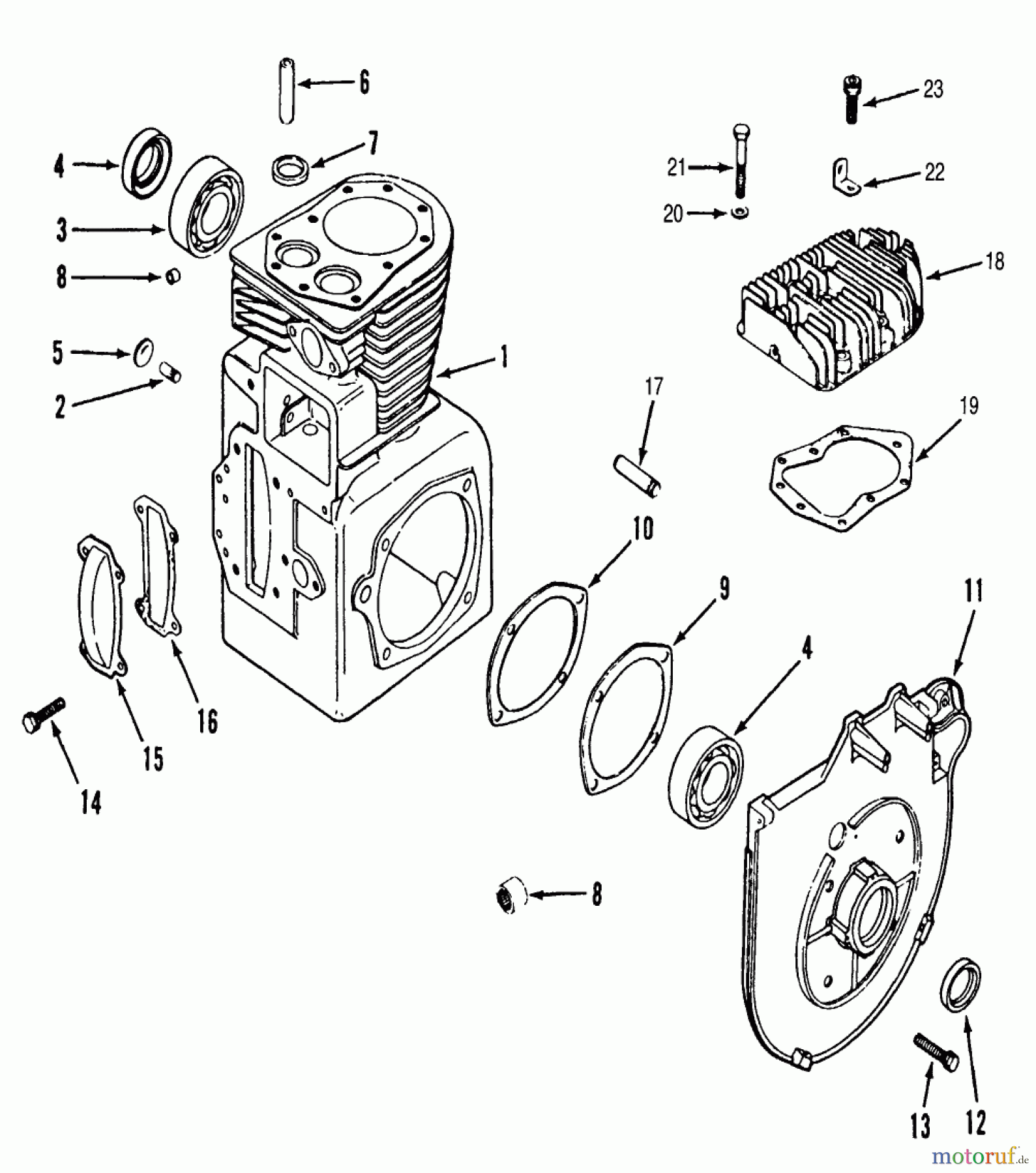  Toro Neu Mowers, Lawn & Garden Tractor Seite 2 R1-16O802 (316-8) - Toro 316-8 Garden Tractor, 1990 KOHLER CRANKCASE & CYLINDER HEAD