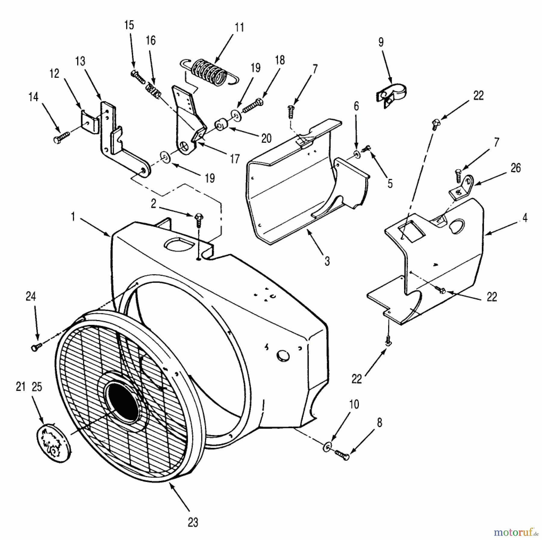 Toro Neu Mowers, Lawn & Garden Tractor Seite 2 R1-16O802 (316-8) - Toro 316-8 Garden Tractor, 1990 TORO POWER PLUS BLOWER HOUSING AND GOVERNOR