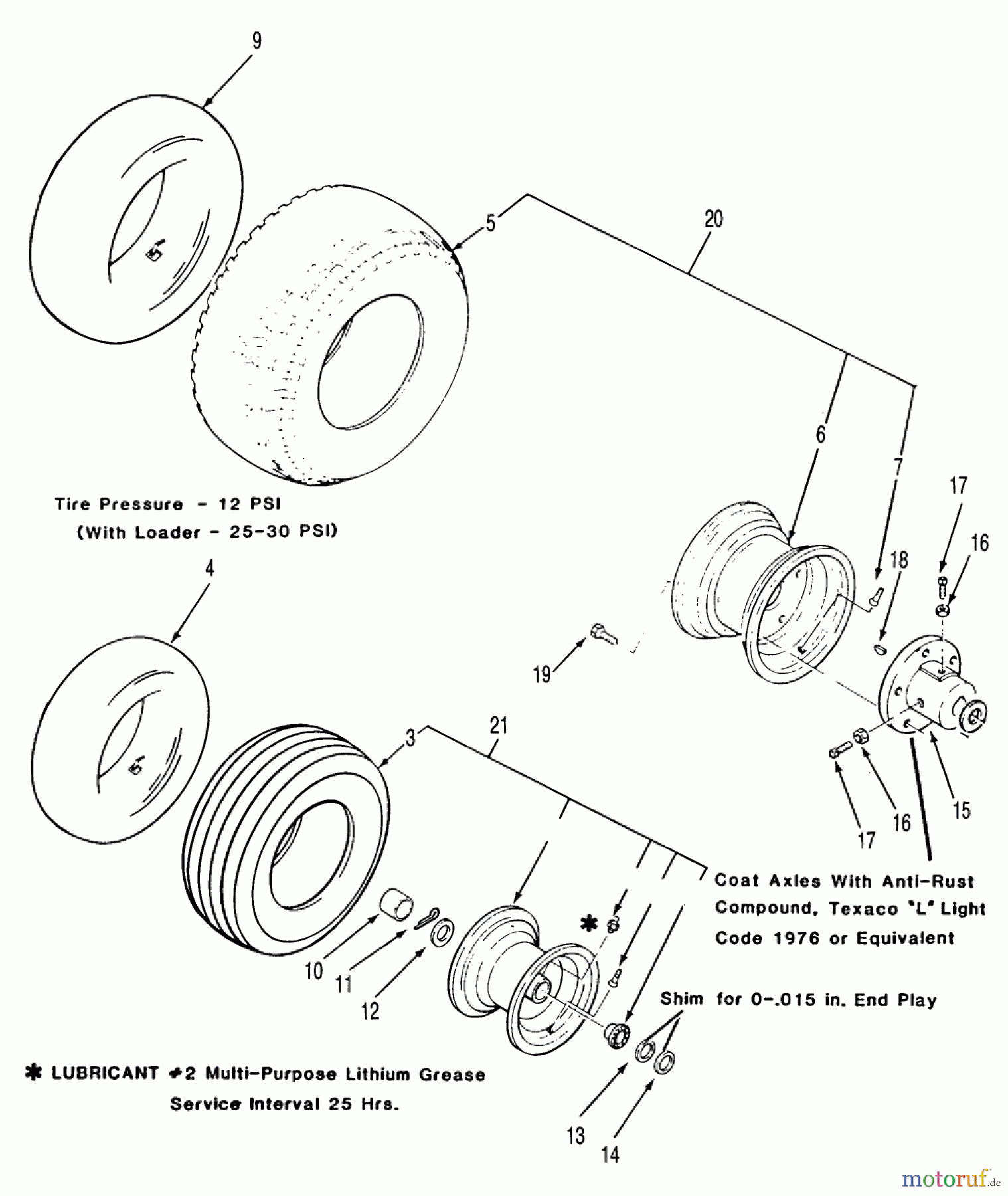 Toro Neu Mowers, Lawn & Garden Tractor Seite 2 R1-16O802 (316-8) - Toro 316-8 Garden Tractor, 1990 WHEELS AND TIRES