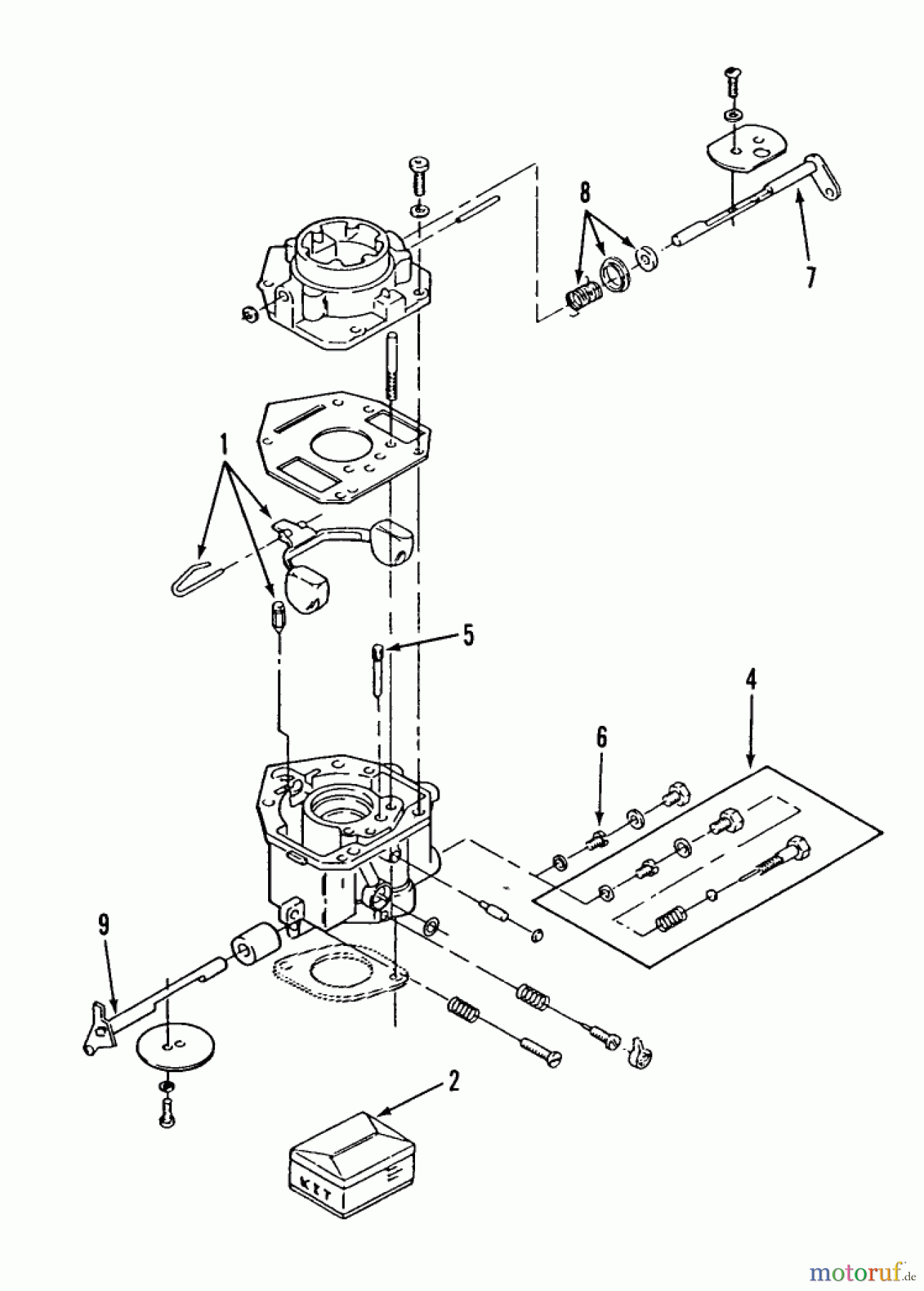 Toro Neu Mowers, Lawn & Garden Tractor Seite 2 R1-18OE02 (518-H) - Toro 518-H Garden Tractor, 1990 CARBURETOR COMPONENTS