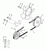 Toro R1-18OE02 (518-H) - 518-H Garden Tractor, 1990 Ersatzteile DRIVE BELT AND PULLEYS