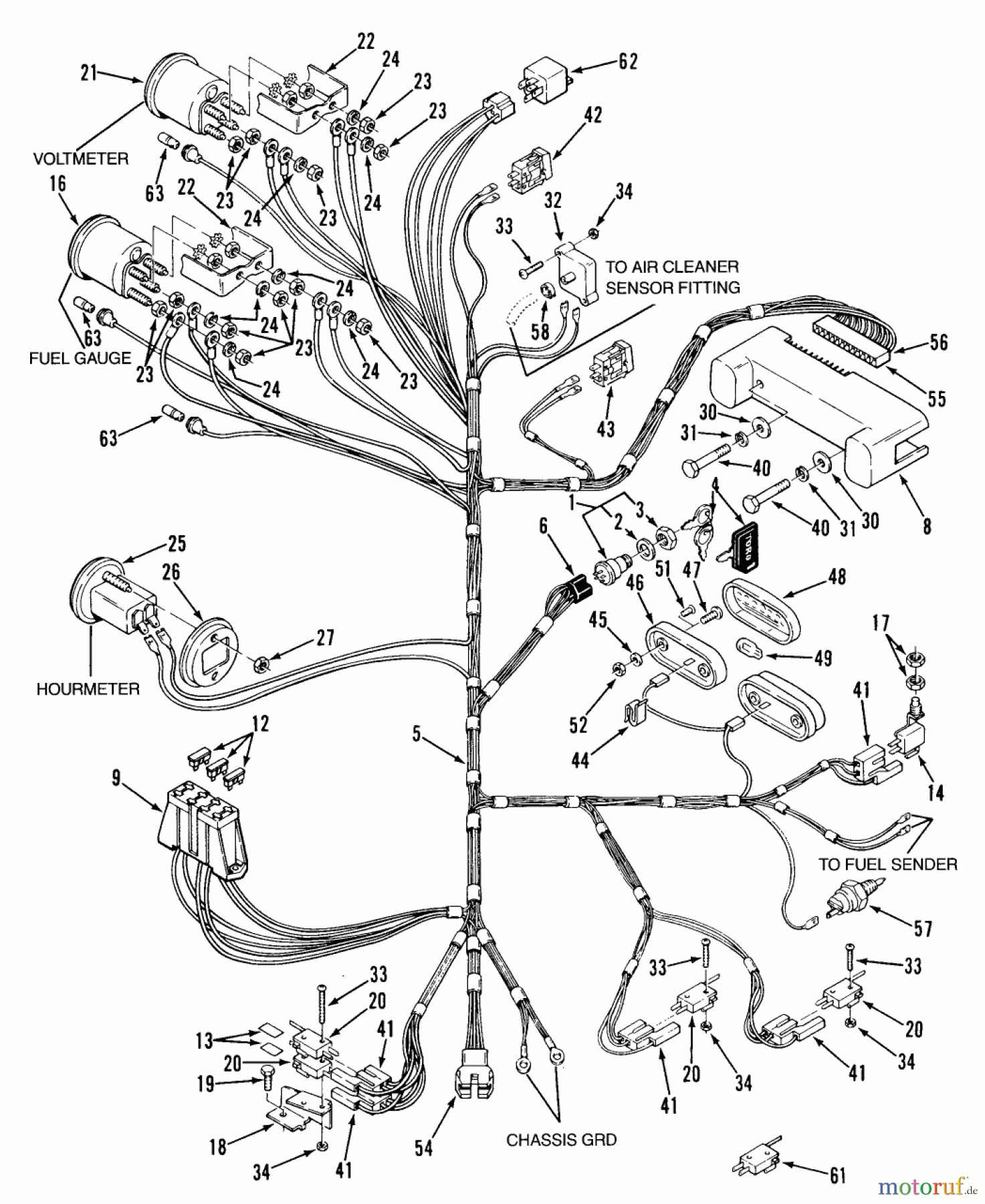 Toro Neu Mowers, Lawn & Garden Tractor Seite 2 R1-18OE02 (518-H) - Toro 518-H Garden Tractor, 1990 ELECTRICAL SYSTEM #1