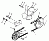 Toro R1-20OE02 (520-H) - 520-H Garden Tractor, 1992 (2000001-2999999) Ersatzteile DRIVE BELT AND PULLEYS