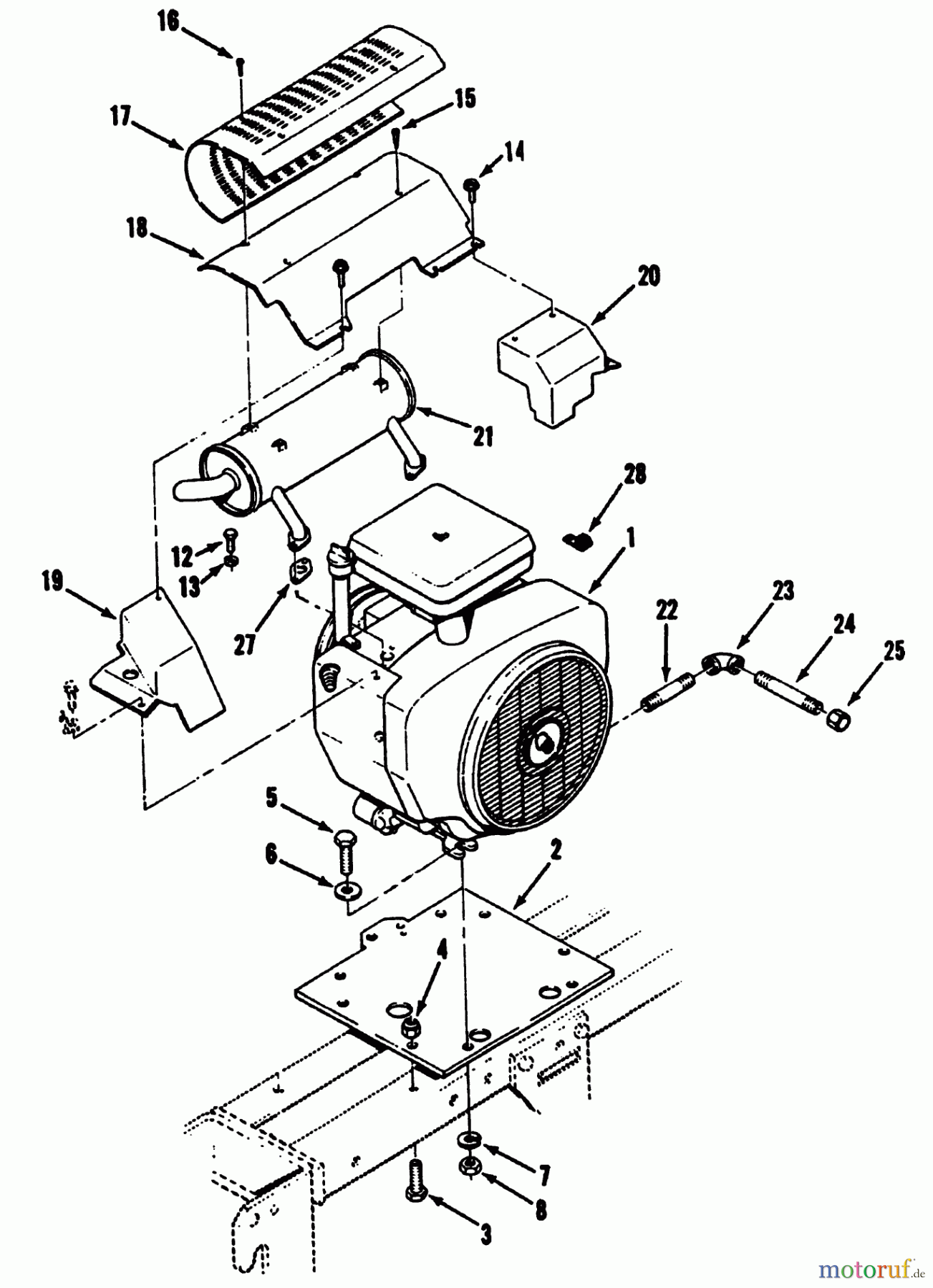 Toro Neu Mowers, Lawn & Garden Tractor Seite 2 R1-20OE02 (520-H) - Toro 520-H Garden Tractor, 1992 (2000001-2999999) ENGINE AND EXHAUST