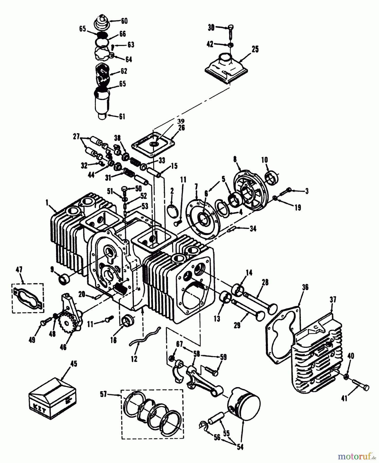 Toro Neu Mowers, Lawn & Garden Tractor Seite 2 R1-20OE02 (520-H) - Toro 520-H Garden Tractor, 1992 (2000001-2999999) ENGINE CYLINDER BLOCK