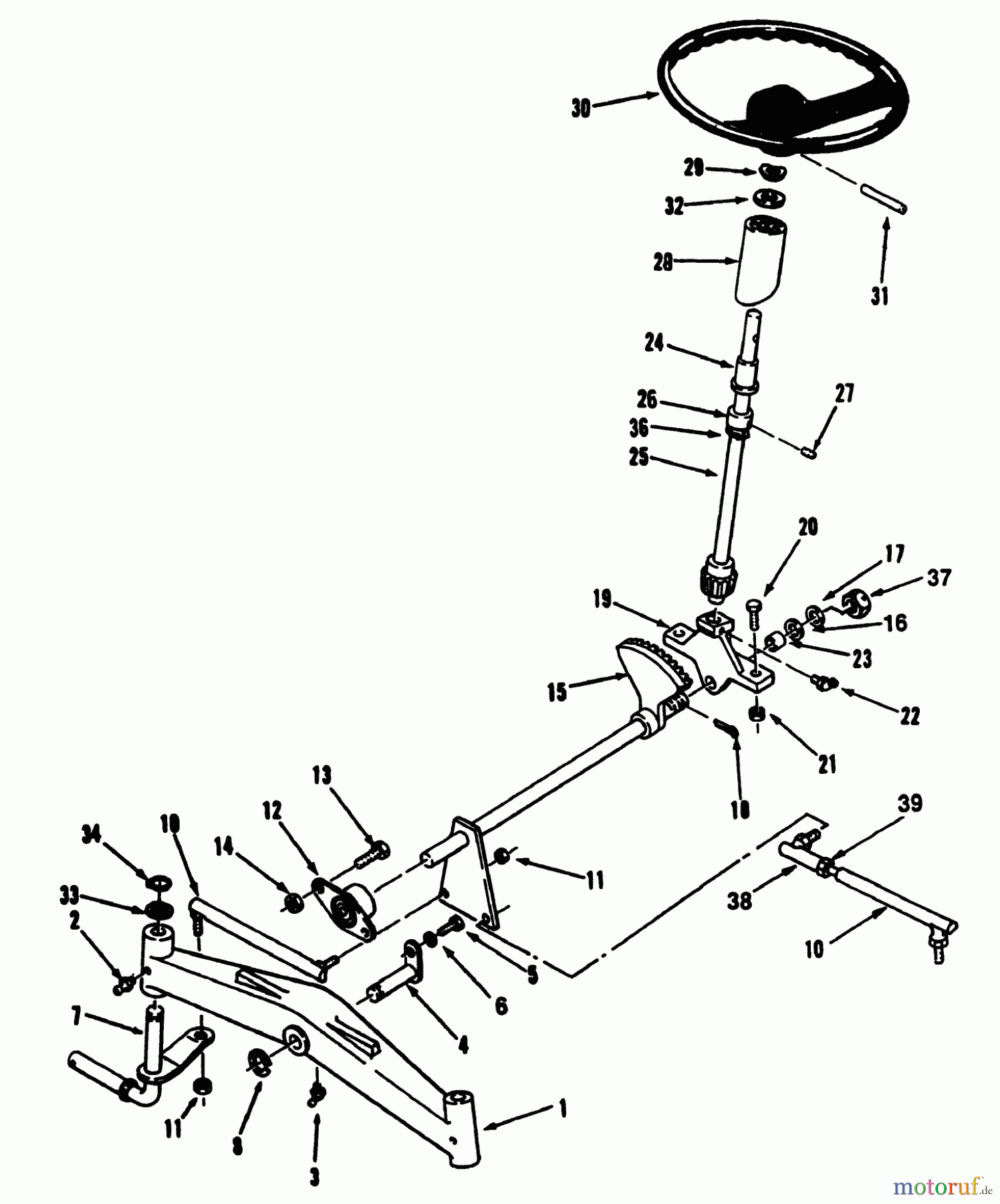 Toro Neu Mowers, Lawn & Garden Tractor Seite 2 R1-20OE02 (520-H) - Toro 520-H Garden Tractor, 1992 (2000001-2999999) FRONT AXLE AND STEERING