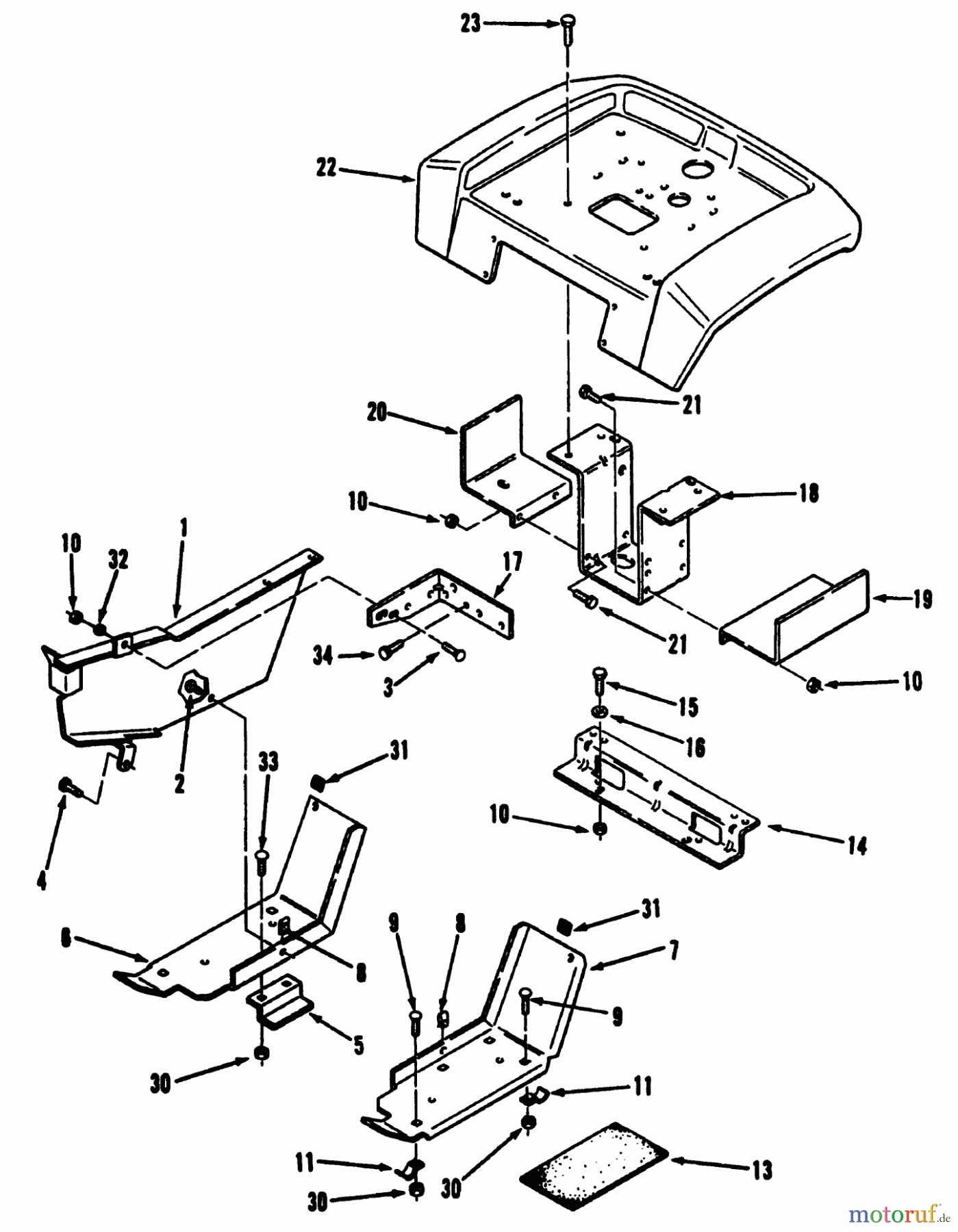 Toro Neu Mowers, Lawn & Garden Tractor Seite 2 R1-20OE02 (520-H) - Toro 520-H Garden Tractor, 1992 (2000001-2999999) SHEET METAL AND COVERS #3