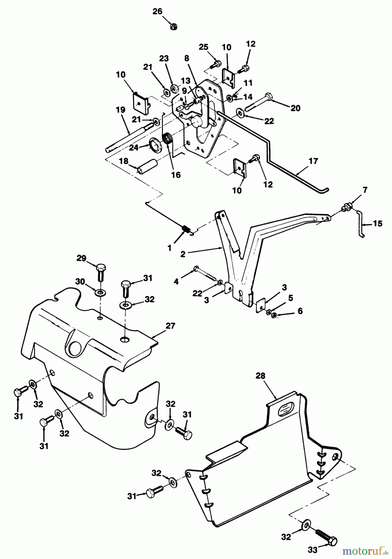  Toro Neu Mowers, Lawn & Garden Tractor Seite 2 R2-12OE01 (212-H) - Toro 212-H Tractor, 1991 (1000001-1999999) 12HP ENGINE GOVERNOR LINKAGE & COVER ASSEMBLY