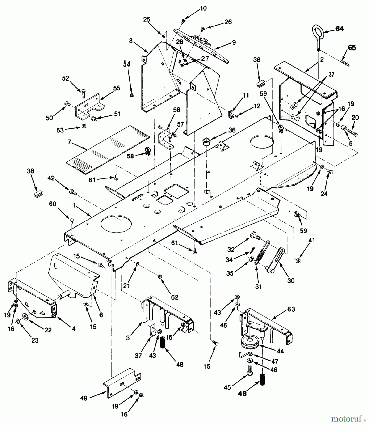  Toro Neu Mowers, Lawn & Garden Tractor Seite 2 R2-12OE01 (212-H) - Toro 212-H Tractor, 1991 (1000001-1999999) FRAME ASSEMBLY