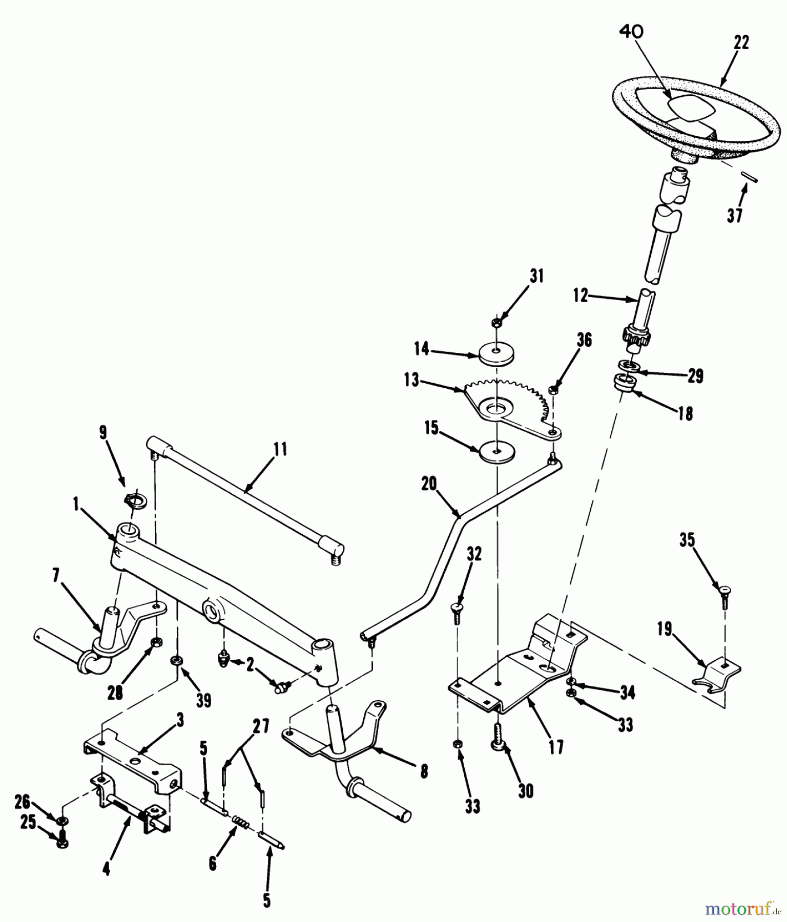 Toro Neu Mowers, Lawn & Garden Tractor Seite 2 R2-12OE02 (212-H) - Toro 212-H Tractor, 1992 (2000001-2999999) FRONT AXLE & STEERING ASSEMBLY
