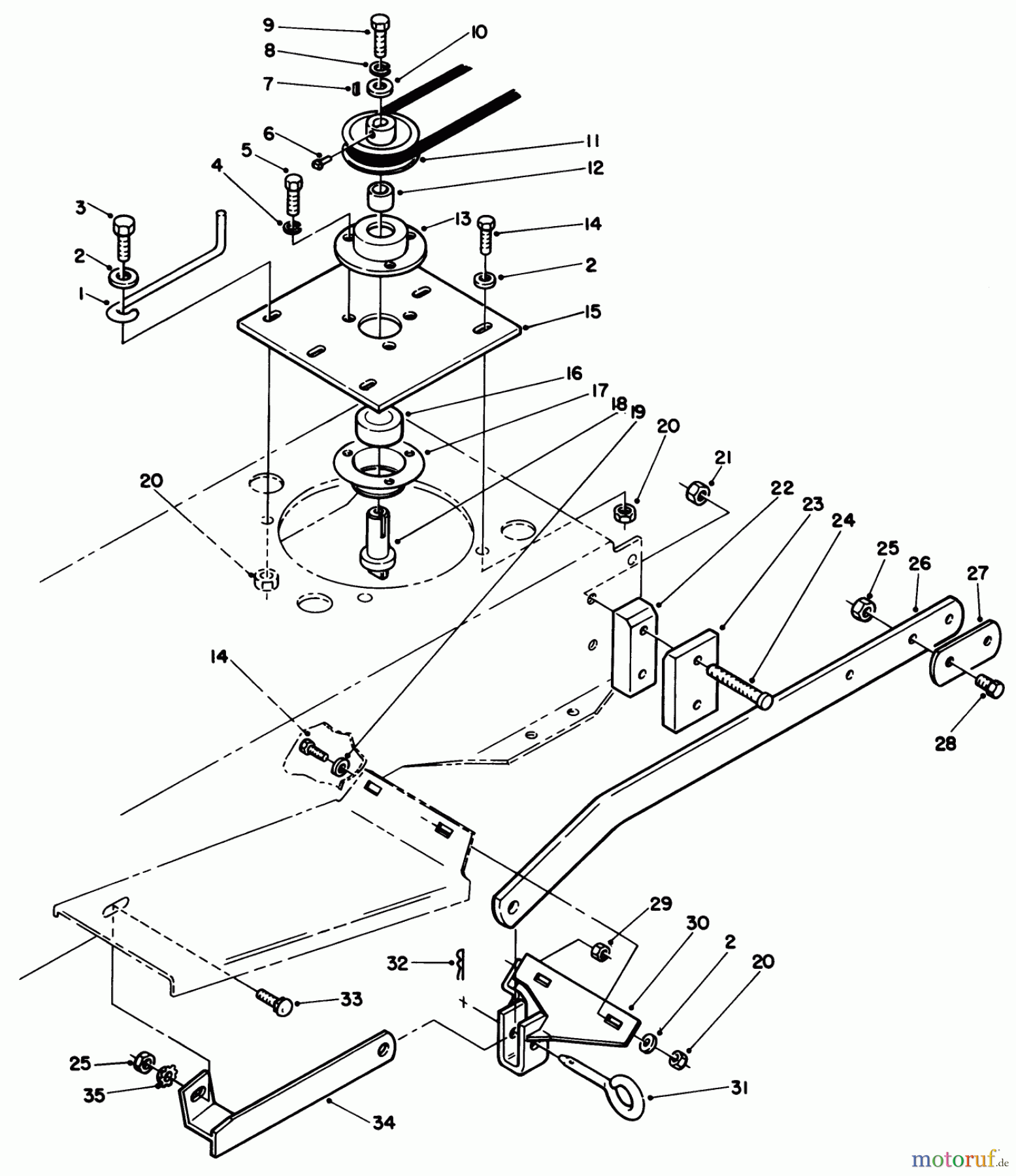 Toro Neu Mowers, Lawn & Garden Tractor Seite 2 R2-12OE02 (212-H) - Toro 212-H Tractor, 1992 (2000001-2999999) SWEEPER P.T.O. ASSEMBLY (212-5)