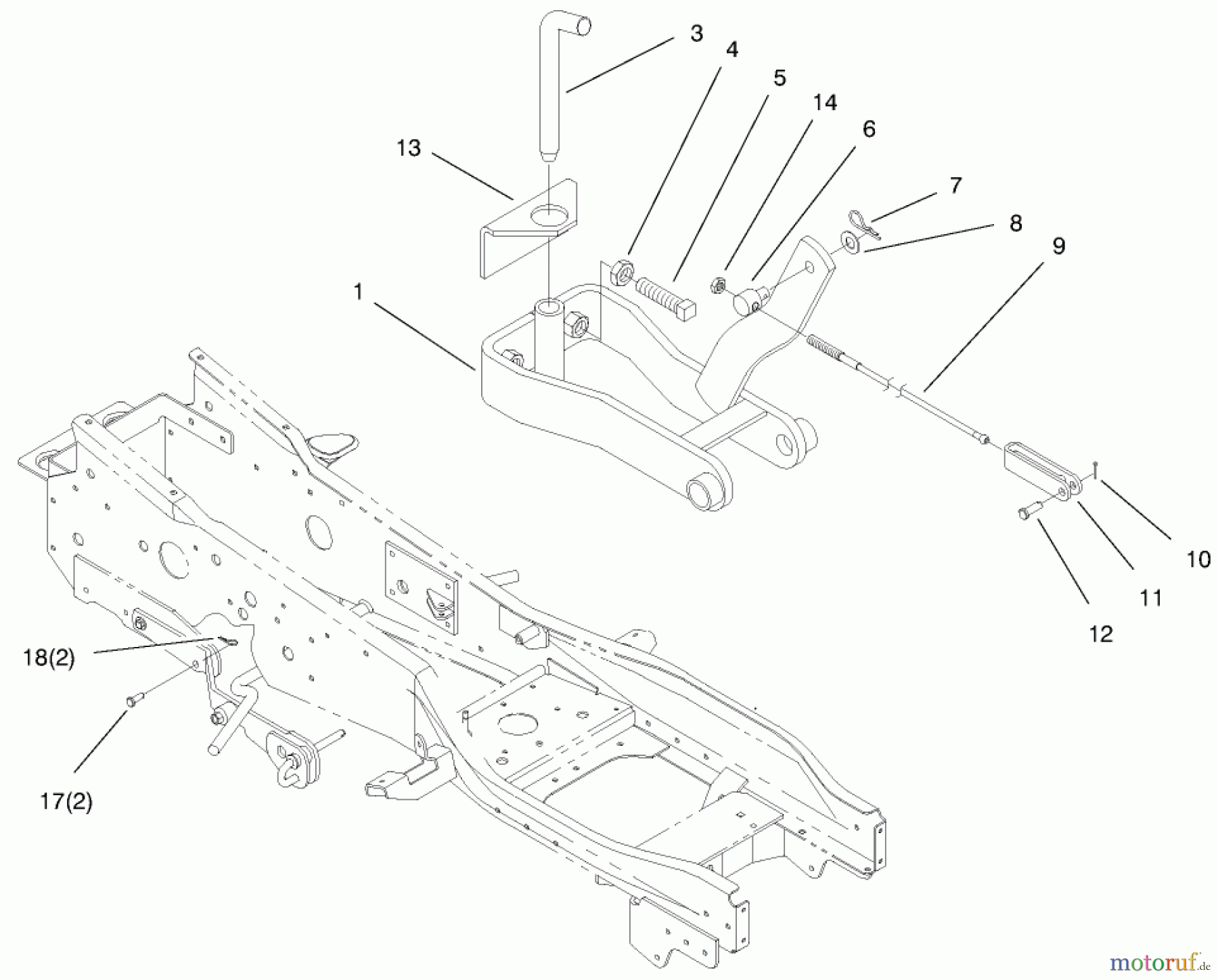 Toro Neu Accessories, Mower 94-7800 - Toro Clevis Hitch HITCH ASSEMBLY