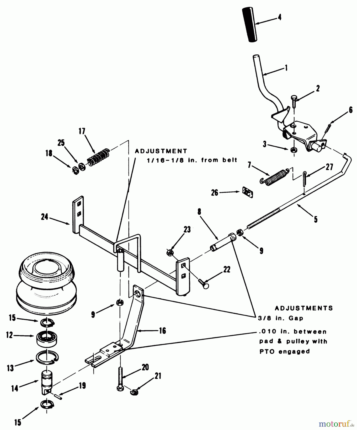  Toro Neu Mowers, Lawn & Garden Tractor Seite 2 R2-17K502 (227-5) - Toro 227-5 Tractor, 1990 PTO CLUTCH