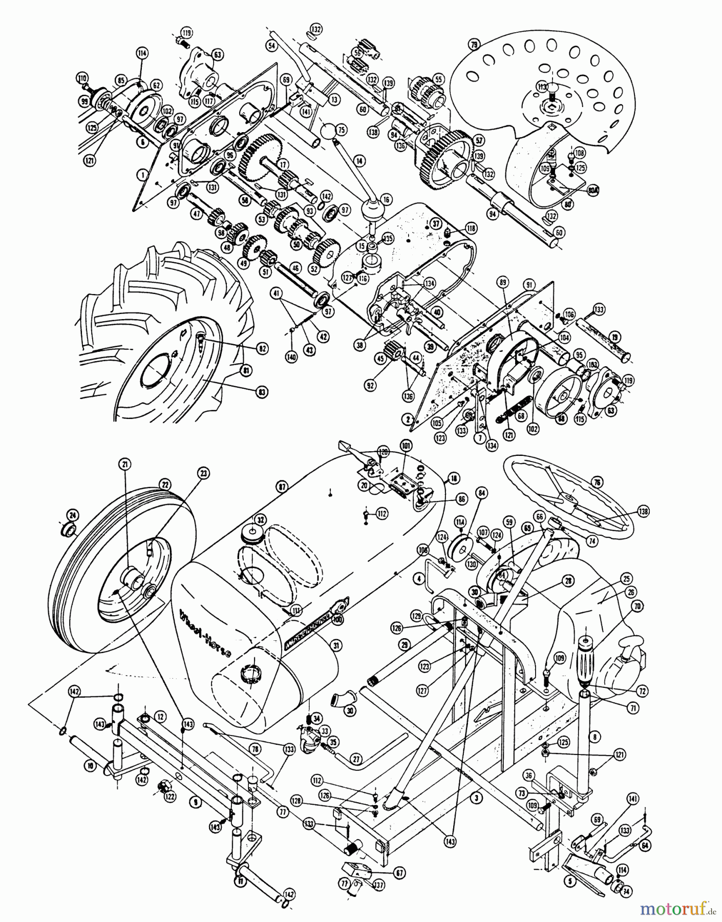 Toro Neu Mowers, Lawn & Garden Tractor Seite 2 RJ-58 - Toro RJ-58 Tractor, 1958 MODEL RJ-58-59 PARTS LIST