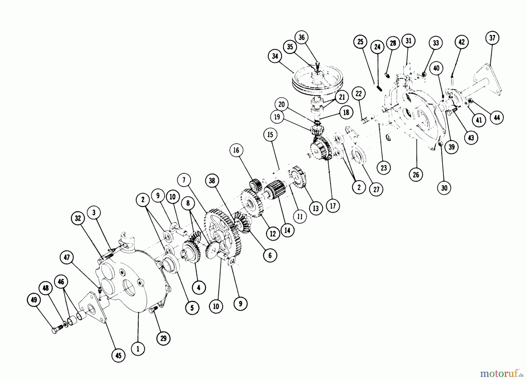  Toro Neu Mowers, Rear-Engine Rider 2-0102 (R-26) - Toro R-26 Rear Engine Rider, 1973 5056 TRANSMISSION