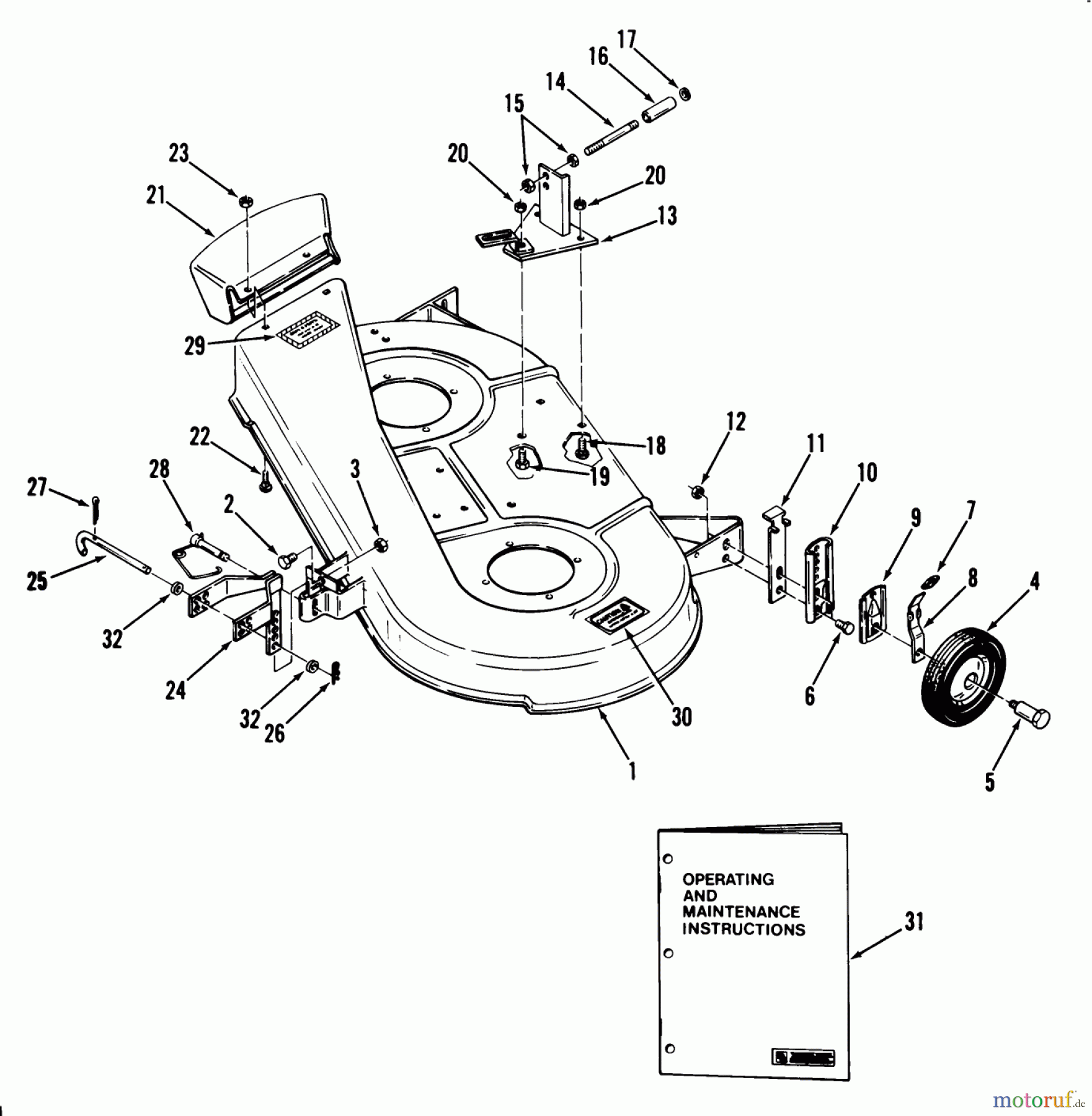 Toro Neu Mowers, Rear-Engine Rider 23-11BP01 (A-111) - Toro A-111 5-Speed Rear Engine Rider, 1982 32 IN/81 CM MOWER DECK - 5 HP RIDER