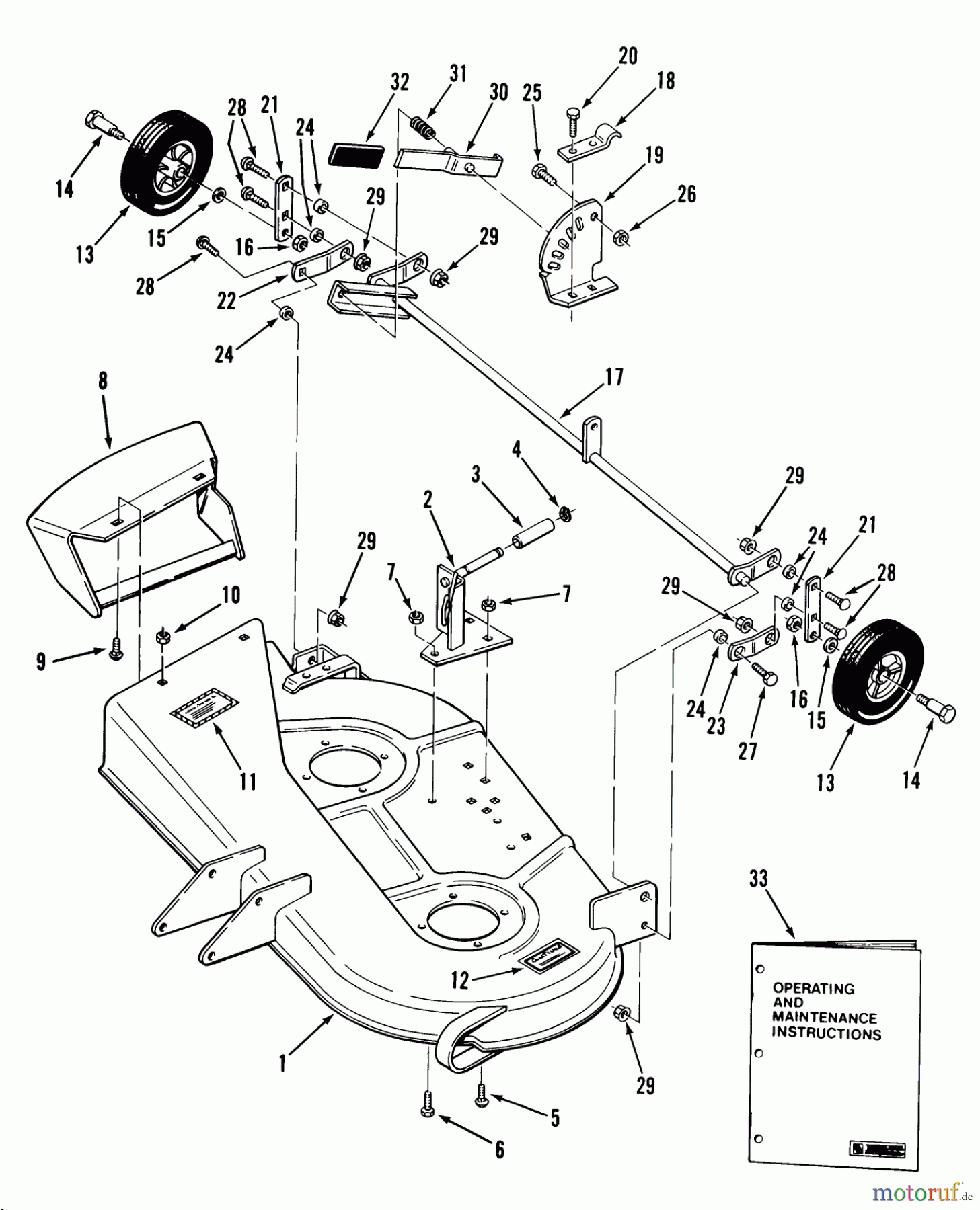 Toro Neu Mowers, Rear-Engine Rider 23-11BP01 (A-111) - Toro A-111 5-Speed Rear Engine Rider, 1982 32 IN/81 CM MOWER DECK-8 & 11 HP RIDERS