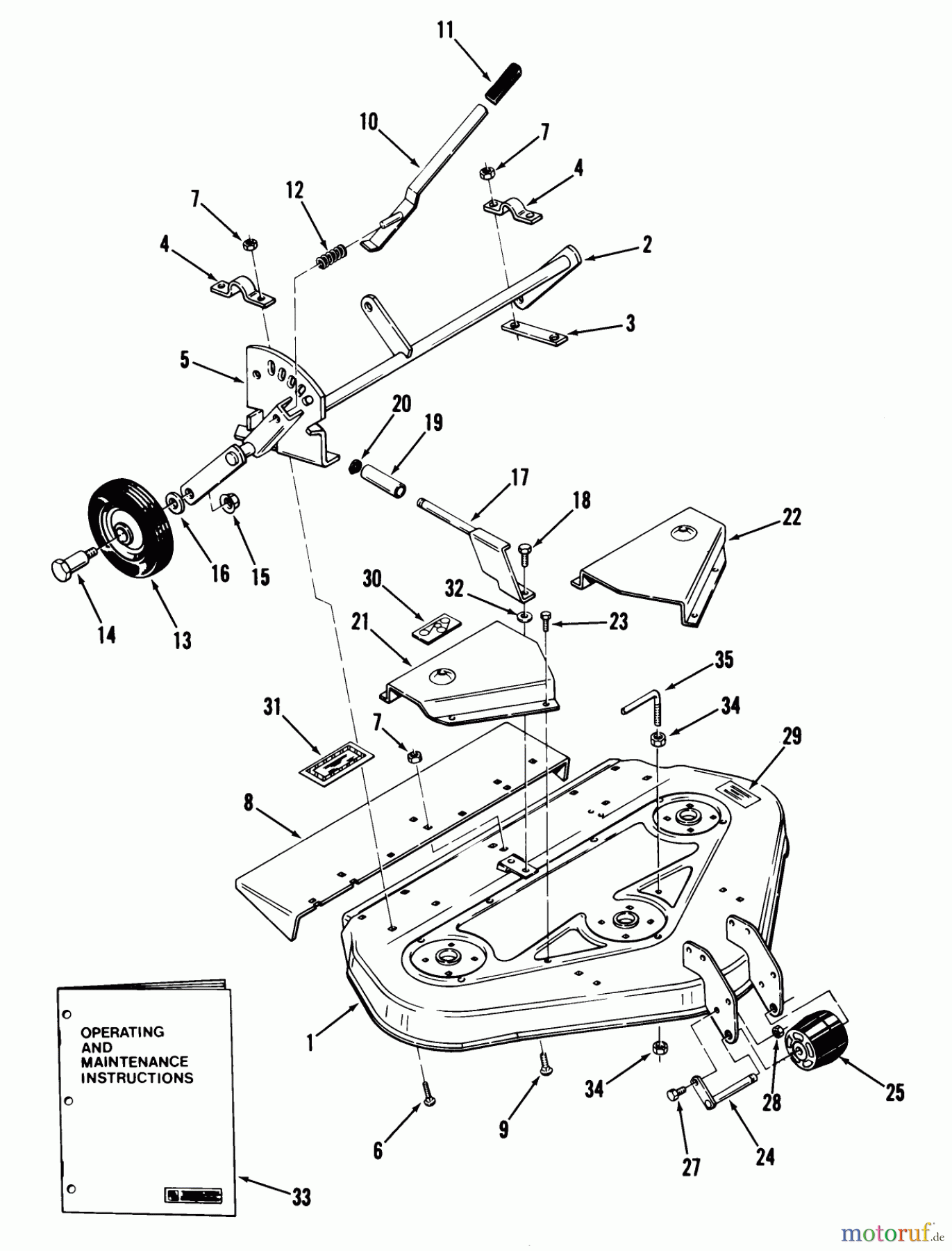 Toro Neu Mowers, Rear-Engine Rider 23-11BP01 (A-111) - Toro A-111 5-Speed Rear Engine Rider, 1982 36 IN/92 CM MOWER DECK-11 HP RIDER