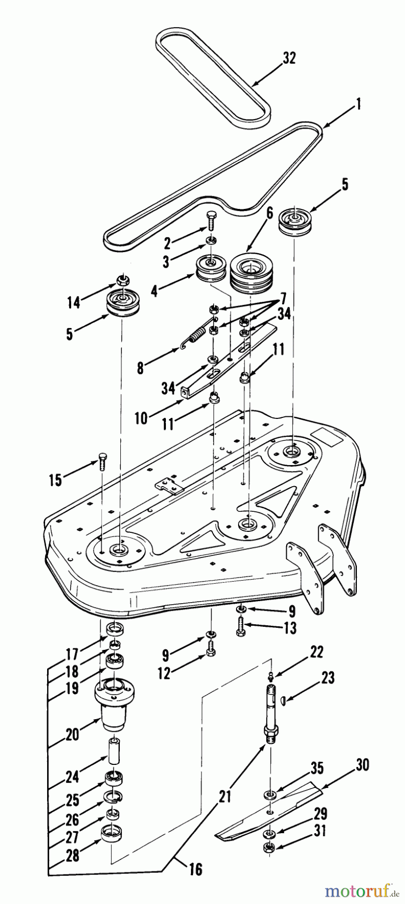 Toro Neu Mowers, Rear-Engine Rider 23-05BP01 (A-51) - Toro A-51 5-Speed Rear Engine Rider, 1982 36 IN/92 CM SPINDLES - 11 HP RIDER