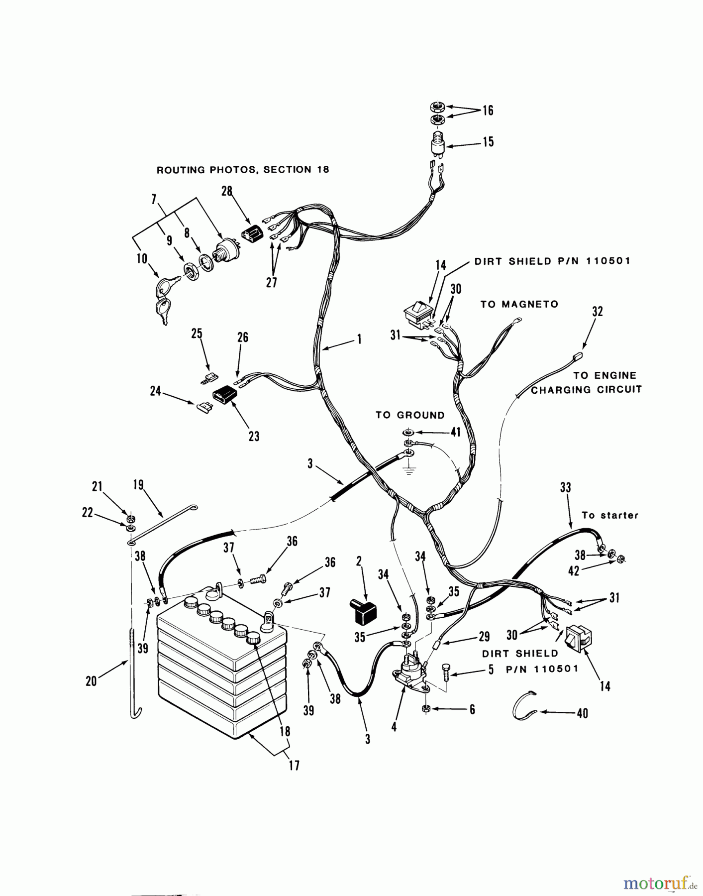 Toro Neu Mowers, Rear-Engine Rider 23-08BP03 (A-81) - Toro A-81 5-Speed Rear Engine Rider, 1984 ELECTRICAL SYSTEM