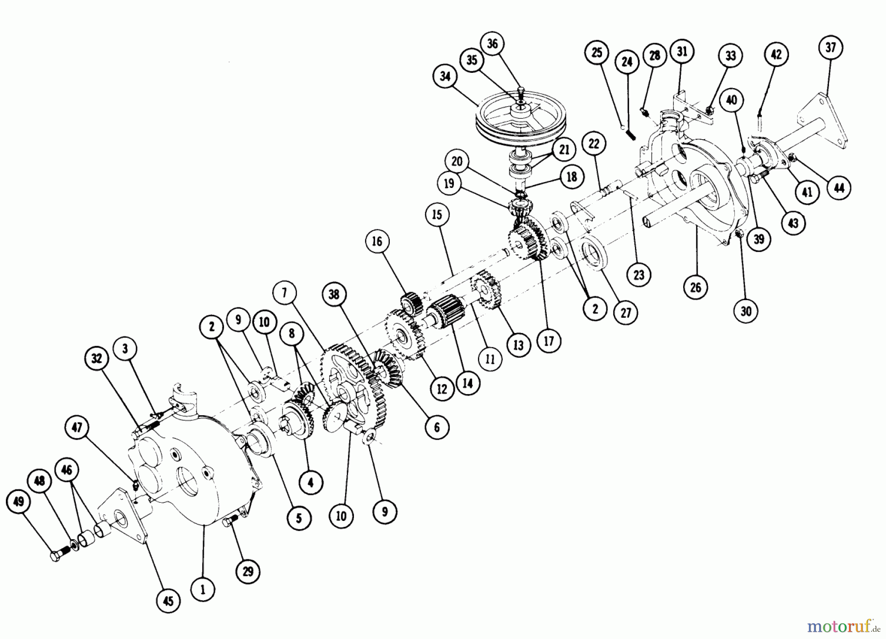 Toro Neu Mowers, Rear-Engine Rider 3-0114 (A-50) - Toro A-50 Rear Engine Rider, 1975 5056 TRANSMISSION PARTS LIST