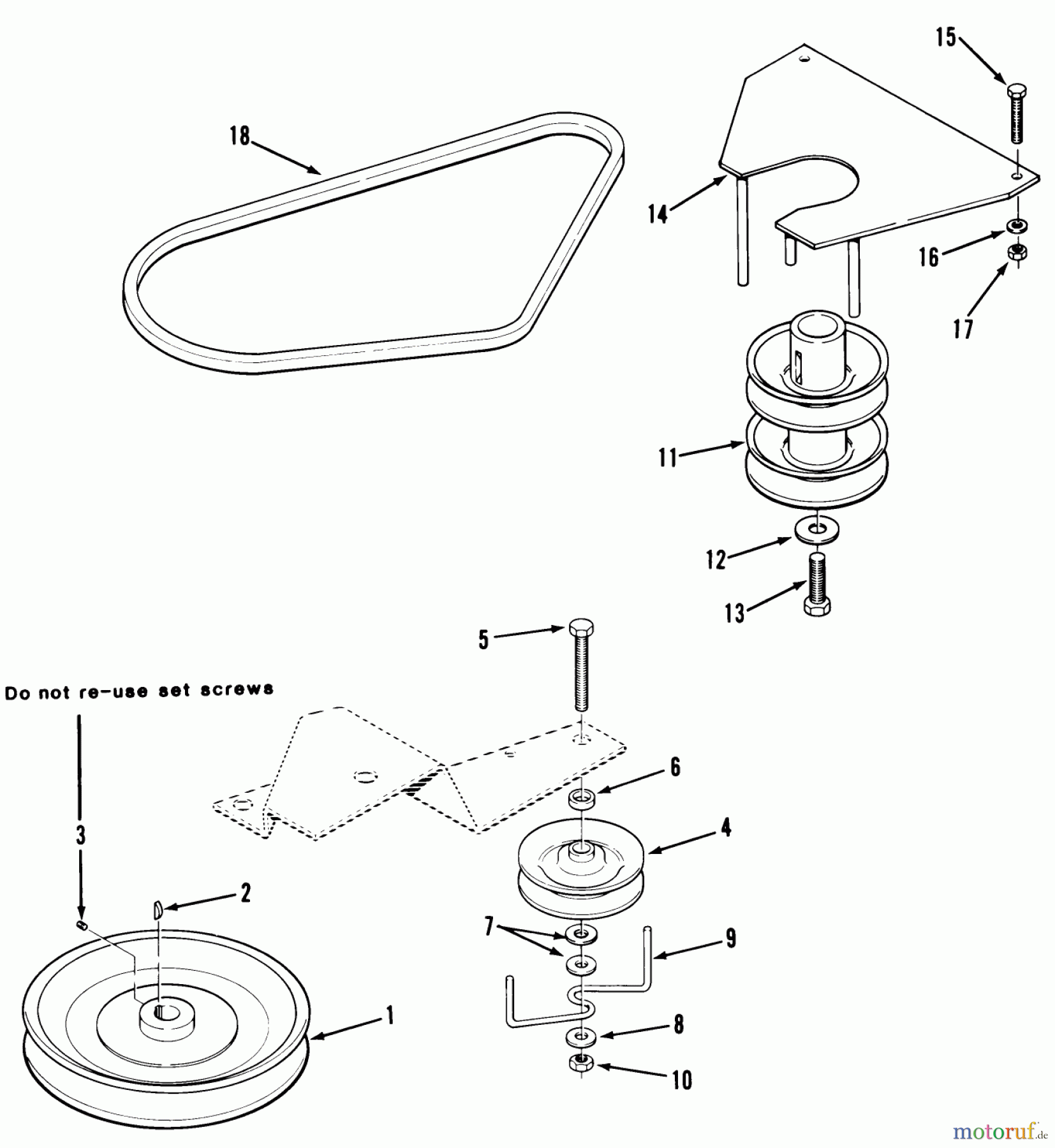 Toro Neu Mowers, Rear-Engine Rider 33-08X301 (108-R) - Toro 108-R Rear Engine Rider, 1985 DRIVE BELT AND PULLEYS