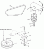Toro 33-11B501 (111-5) - 111-5 Rear Engine Rider, 1985 Ersatzteile DRIVE BELT AND PULLEYS
