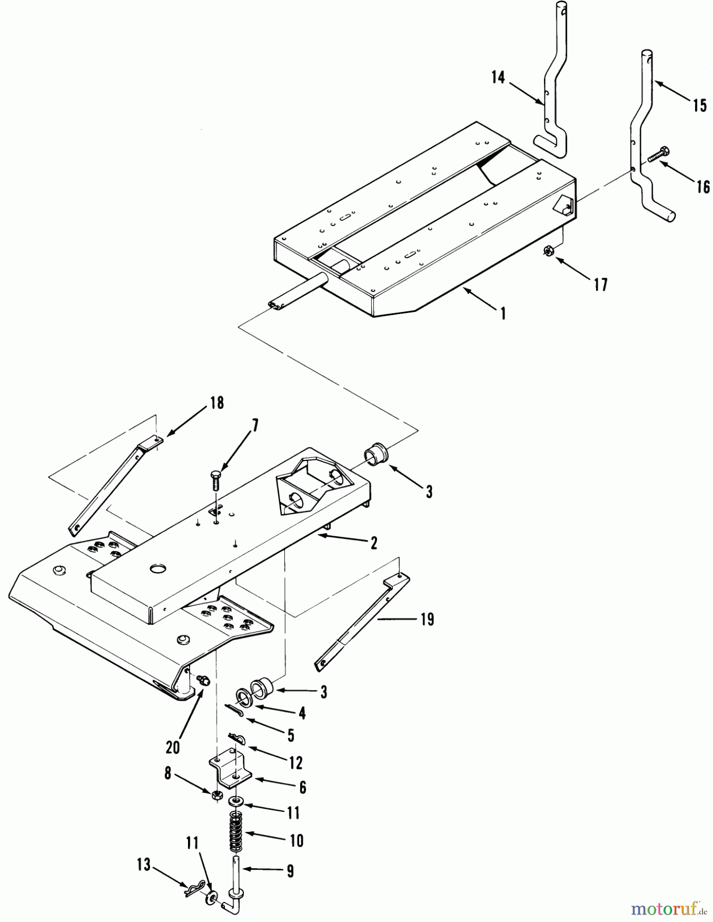 Toro Neu Mowers, Rear-Engine Rider 33-11B501 (111-5) - Toro 111-5 Rear Engine Rider, 1985 FRAME