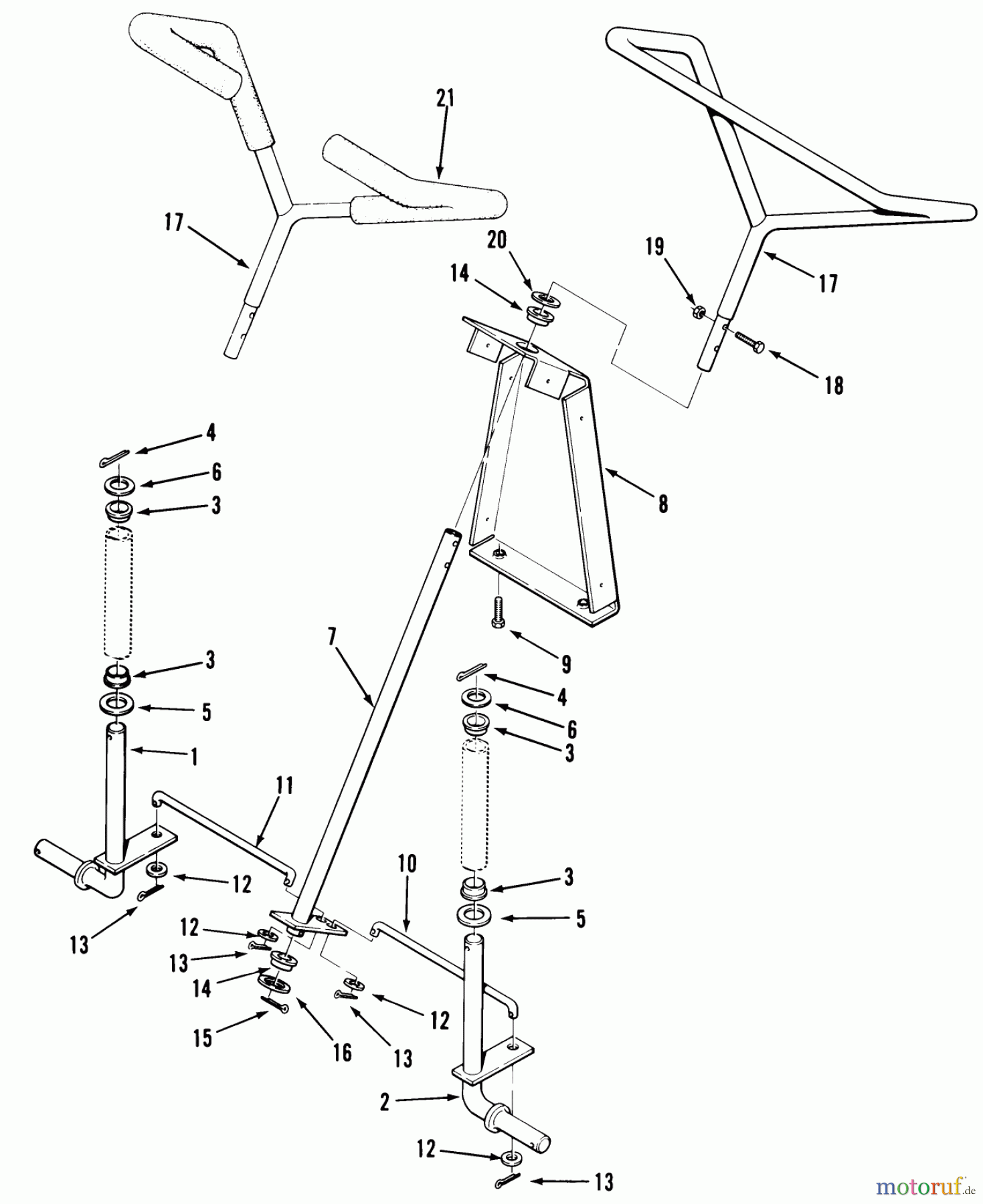 Toro Neu Mowers, Rear-Engine Rider 33-08X301 (108-R) - Toro 108-R Rear Engine Rider, 1985 FRONT AXLE AND STEERING