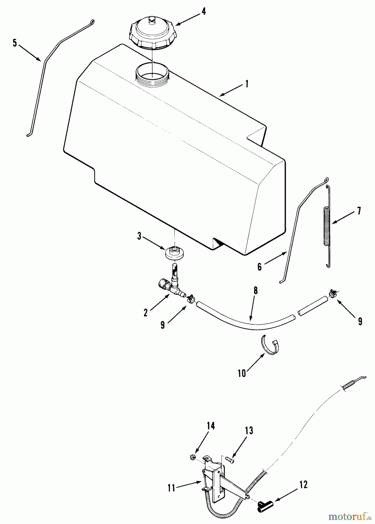 Toro Neu Mowers, Rear-Engine Rider 33-08X301 (108-R) - Toro 108-R Rear Engine Rider, 1985 FUEL SYSTEM