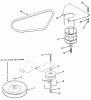 Toro B3-08B303 (108-3) - 108-3 Rear Engine Rider, 1986 Ersatzteile DRIVE BELT AND PULLEYS