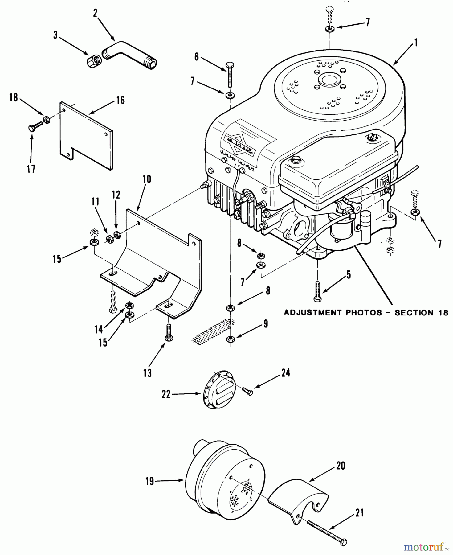 Toro Neu Mowers, Rear-Engine Rider B3-08B303 (108-3) - Toro 108-3 Rear Engine Rider, 1986 ENGINES
