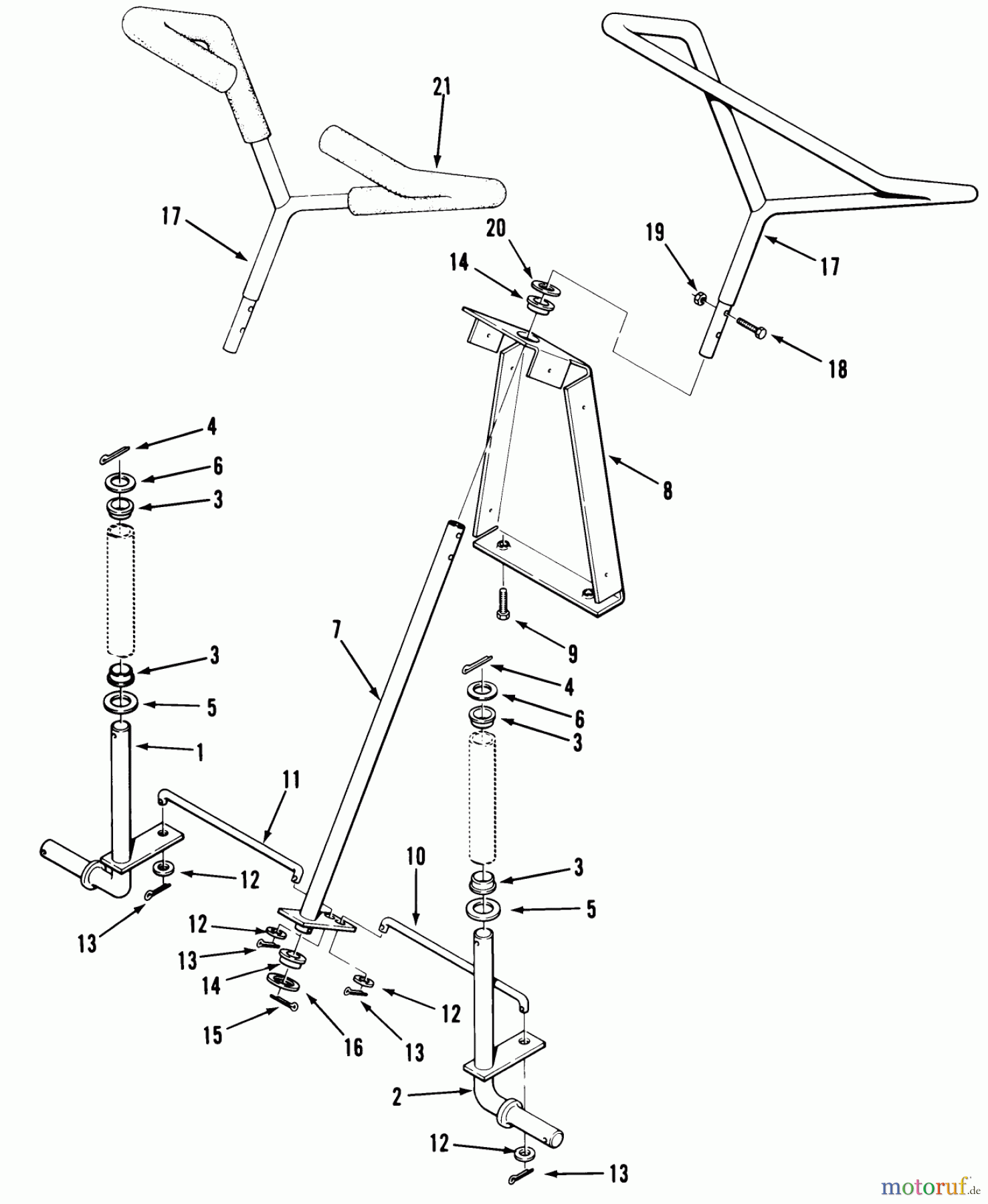Toro Neu Mowers, Rear-Engine Rider B3-08B303 (108-3) - Toro 108-3 Rear Engine Rider, 1986 FRONT AXLE AND STEERING